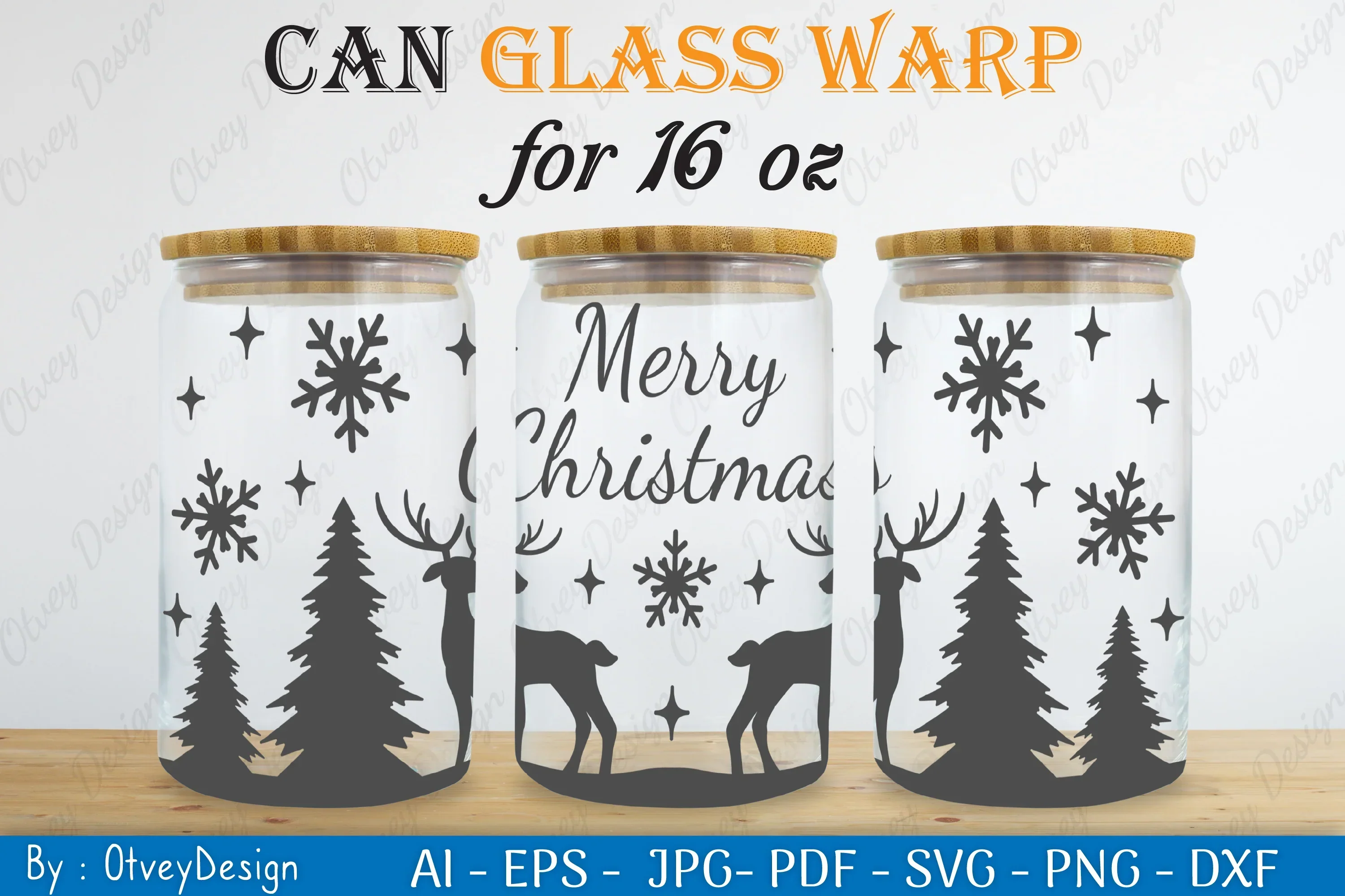 Christmas Deer Can Glass SVG Bundle - Image 2
