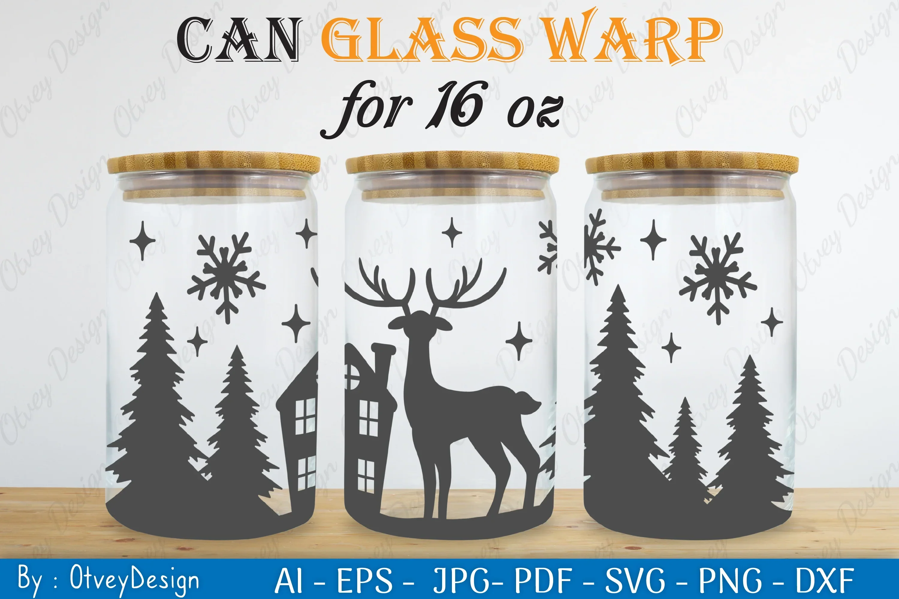 Christmas Deer Can Glass SVG Bundle - Image 2