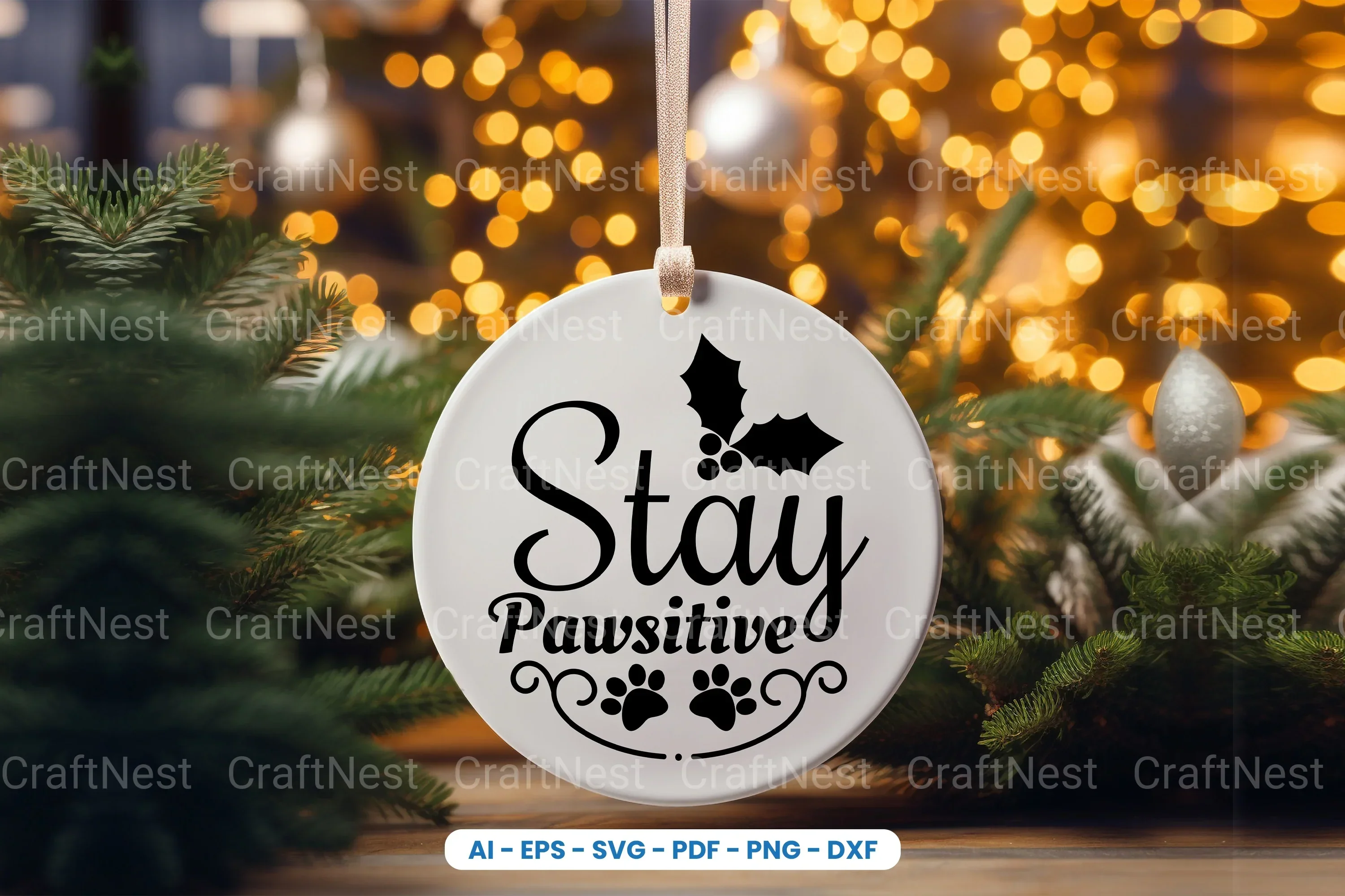 Christmas Dog Ornament SVG Bundle
