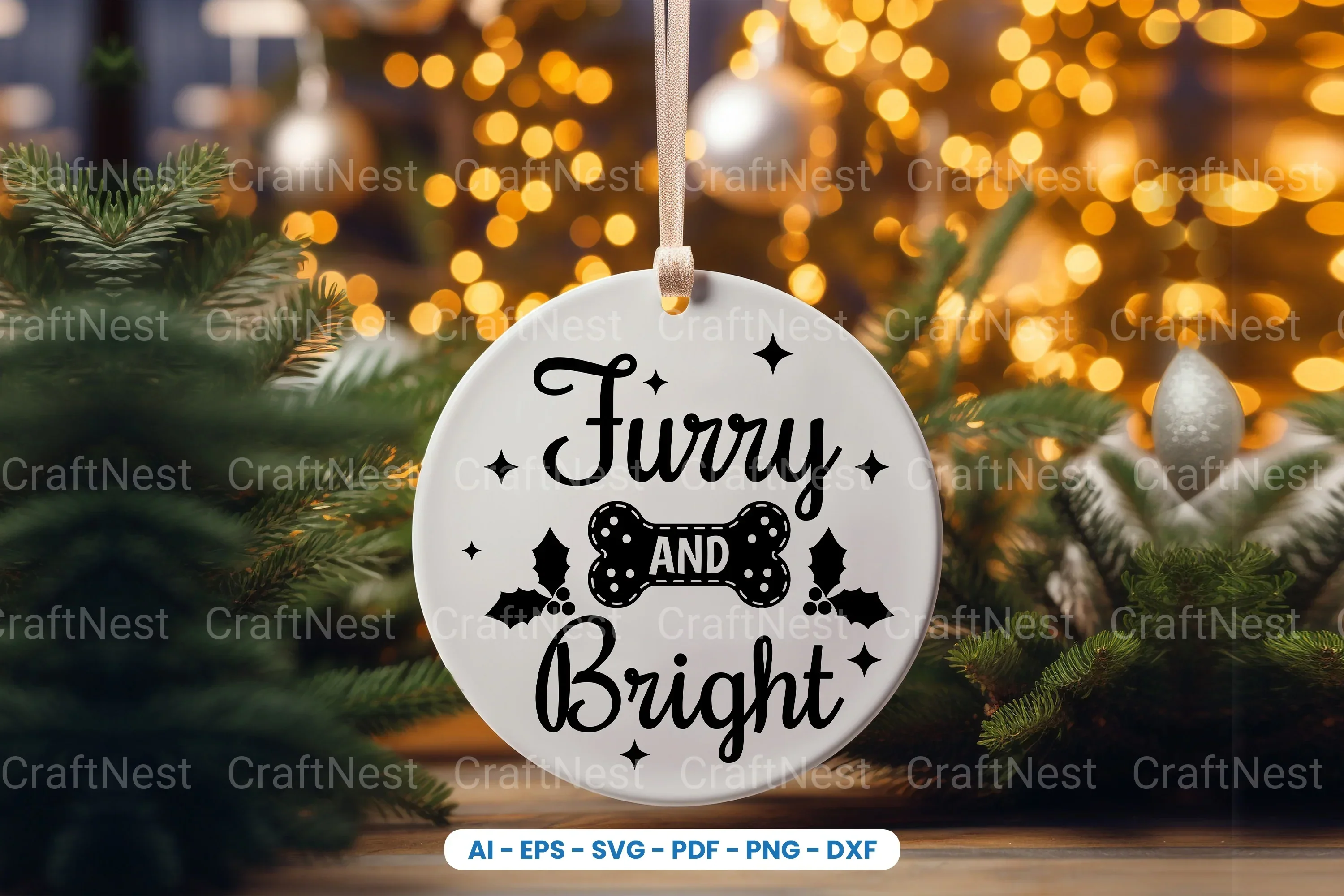Christmas Dog Ornament SVG Bundle