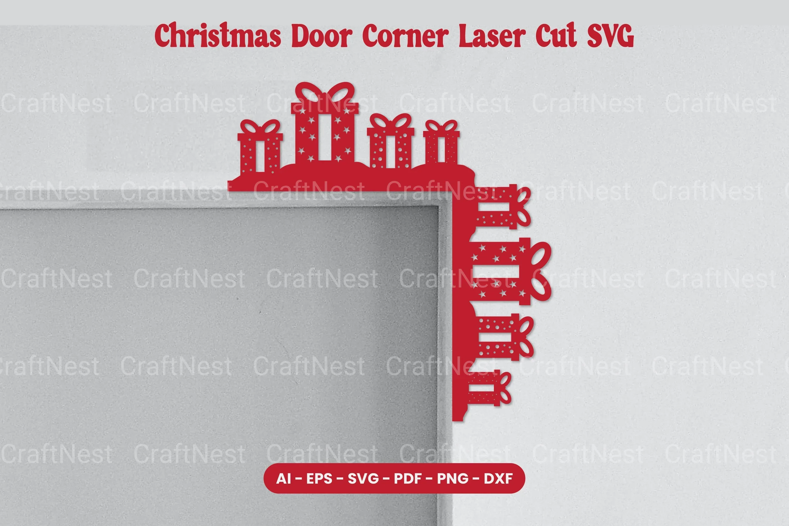 Christmas Door Corner Laser Cut SVG Bundle