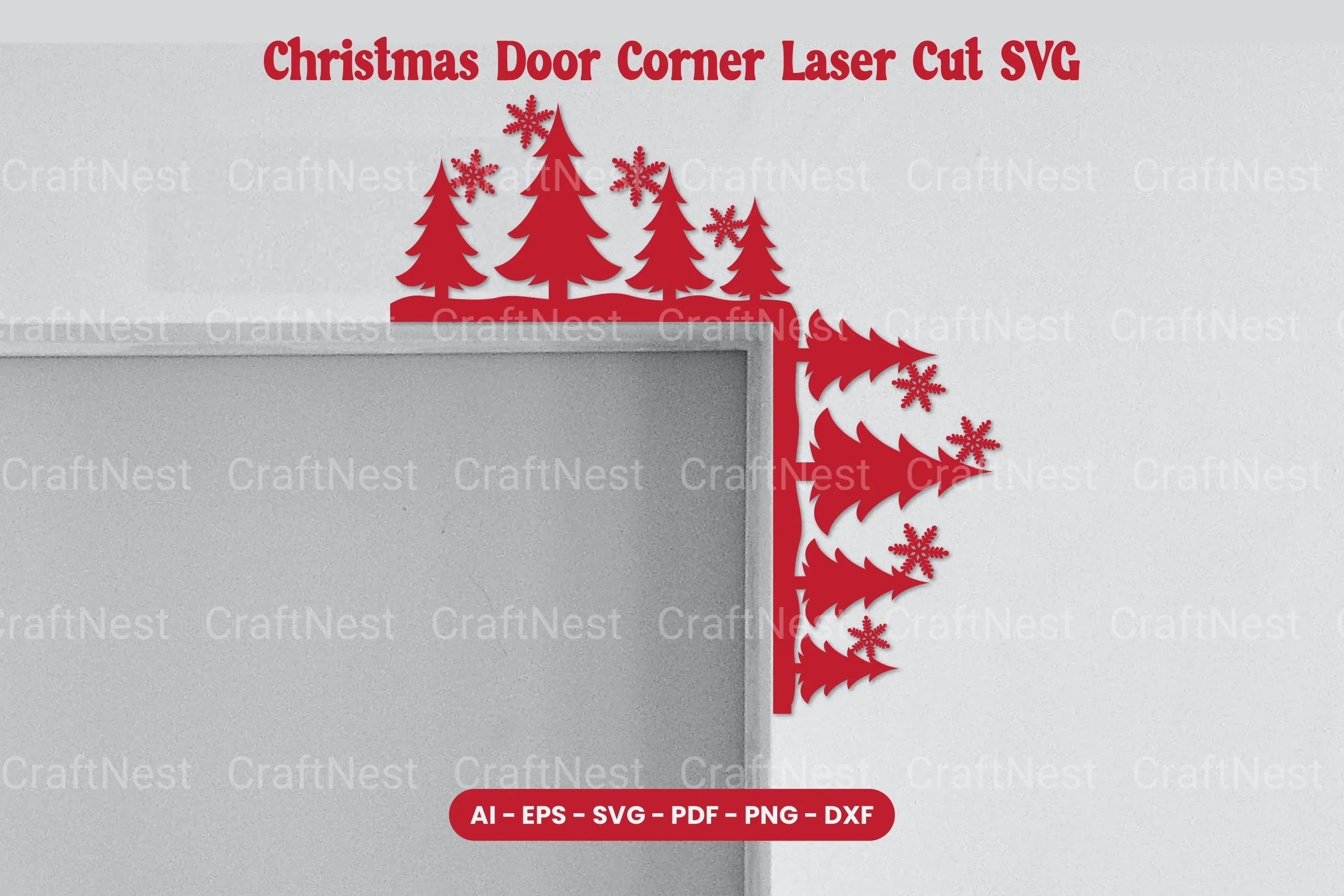 Christmas Door Corner Laser Cut SVG Bundle