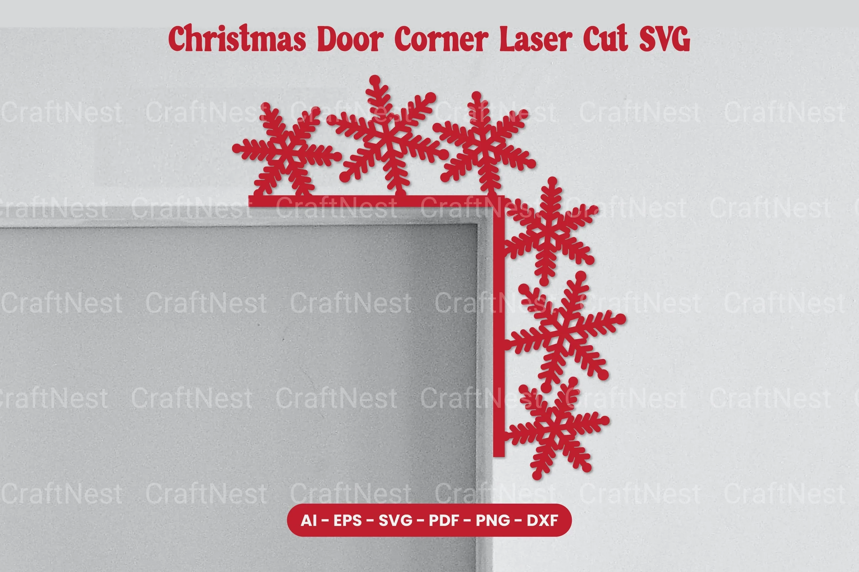 Christmas Door Corner Laser Cut SVG Bundle