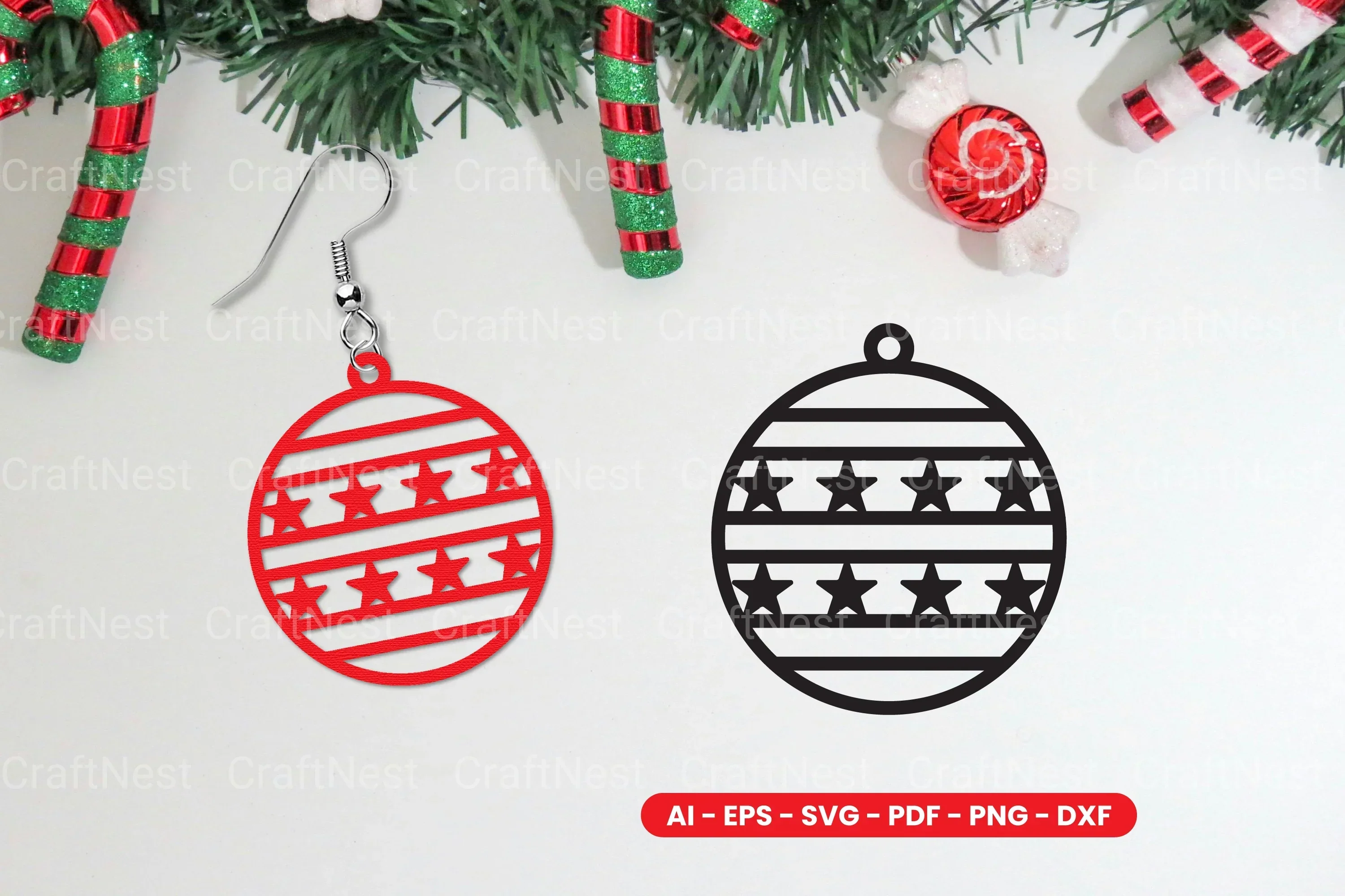 Christmas Earring Lasercut SVG Bundle