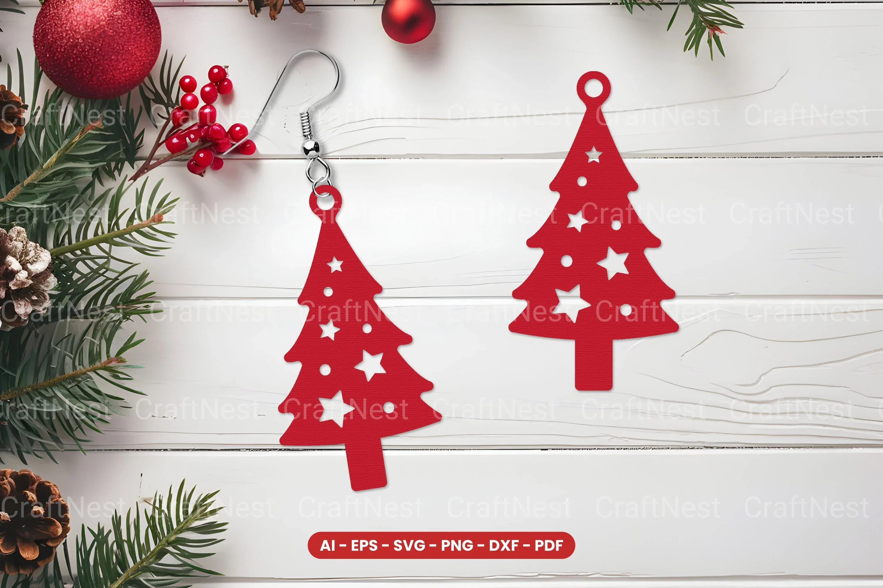 Christmas Earrings Laser Cut SVG Bundle