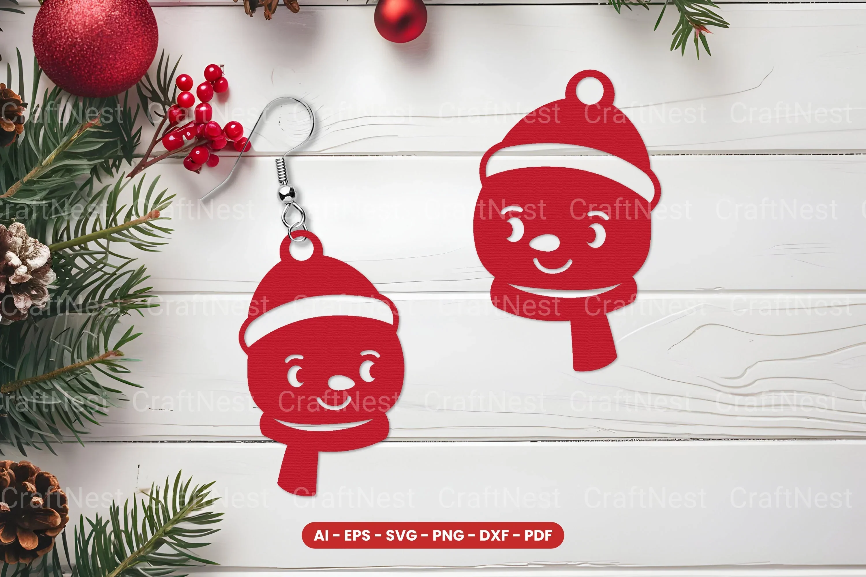 Christmas Earrings Laser Cut SVG Bundle