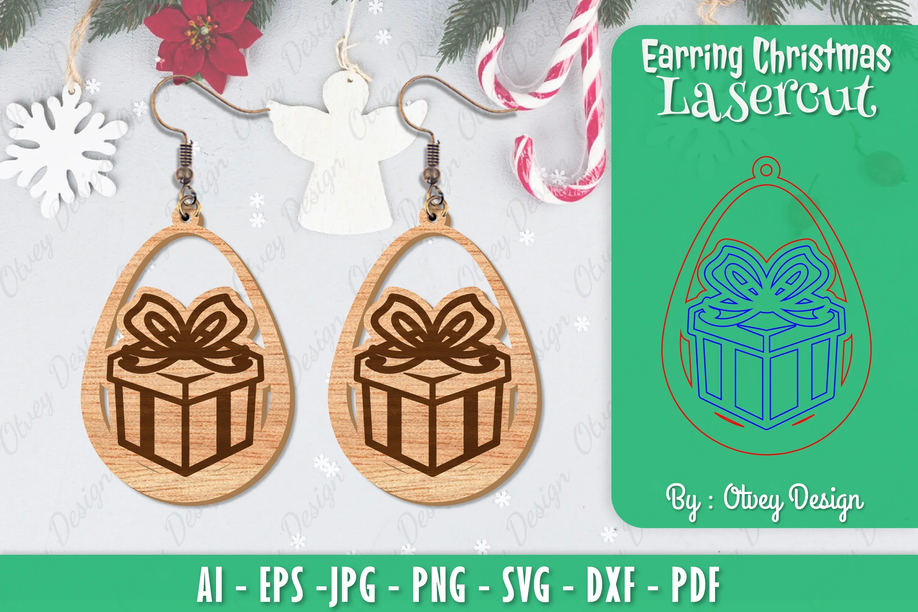 Christmas Earrings SVG Bundle