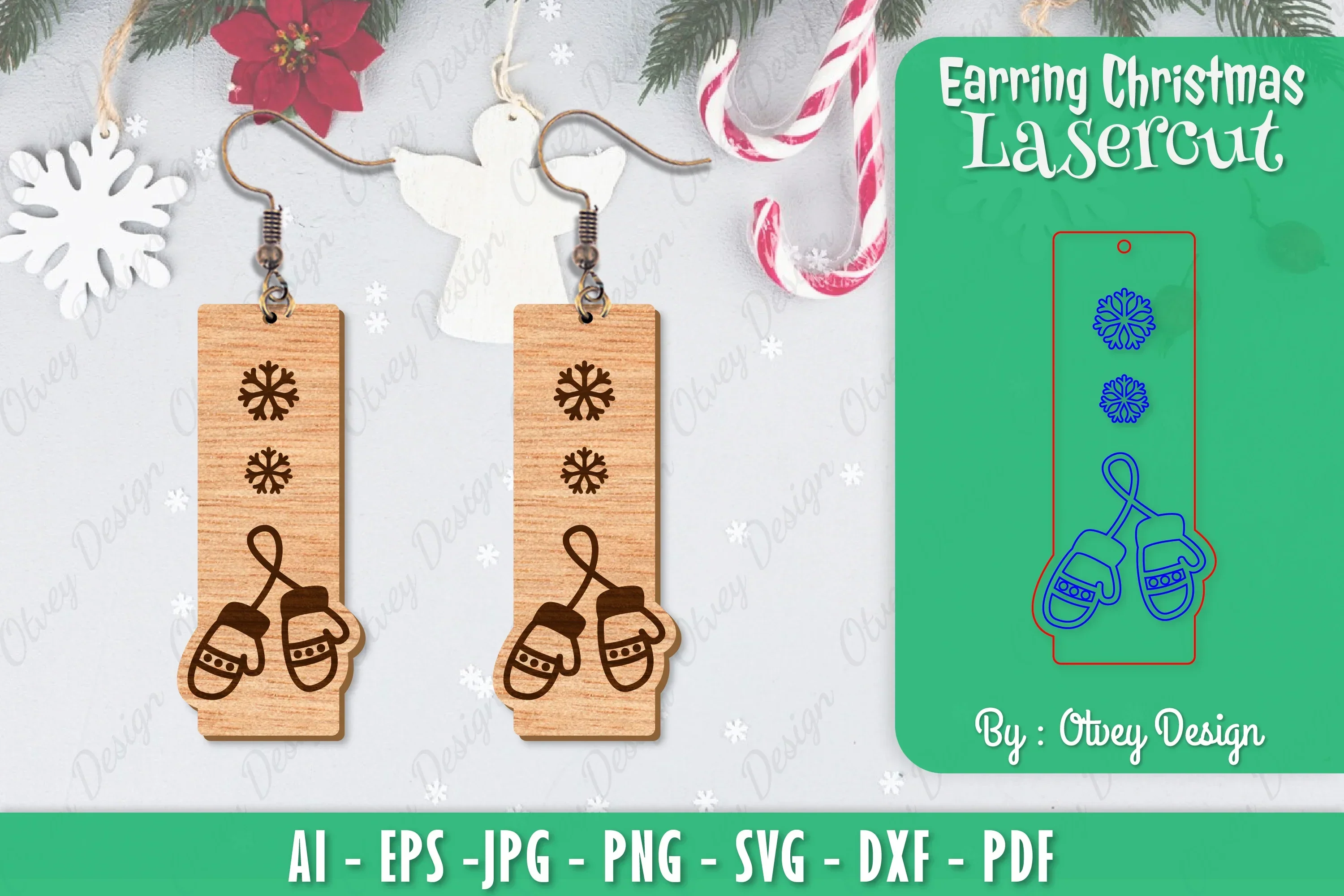 Christmas Earrings SVG Bundle