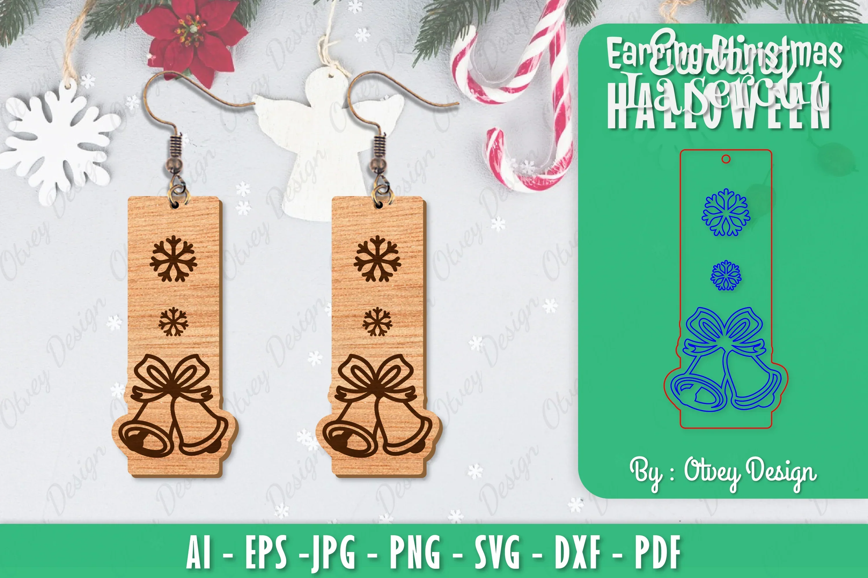 Christmas Earrings SVG Bundle
