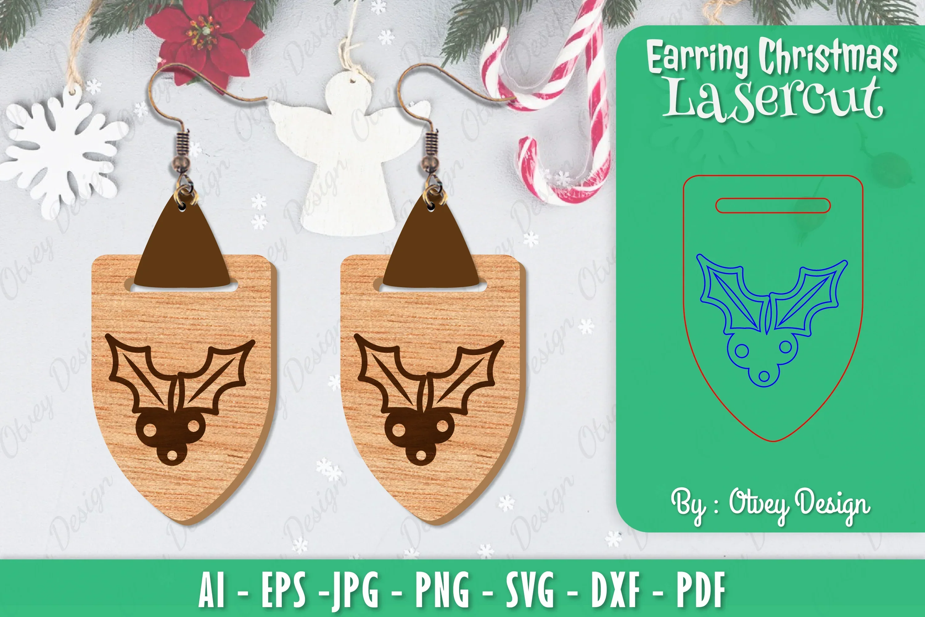 Christmas Earrings SVG Bundle