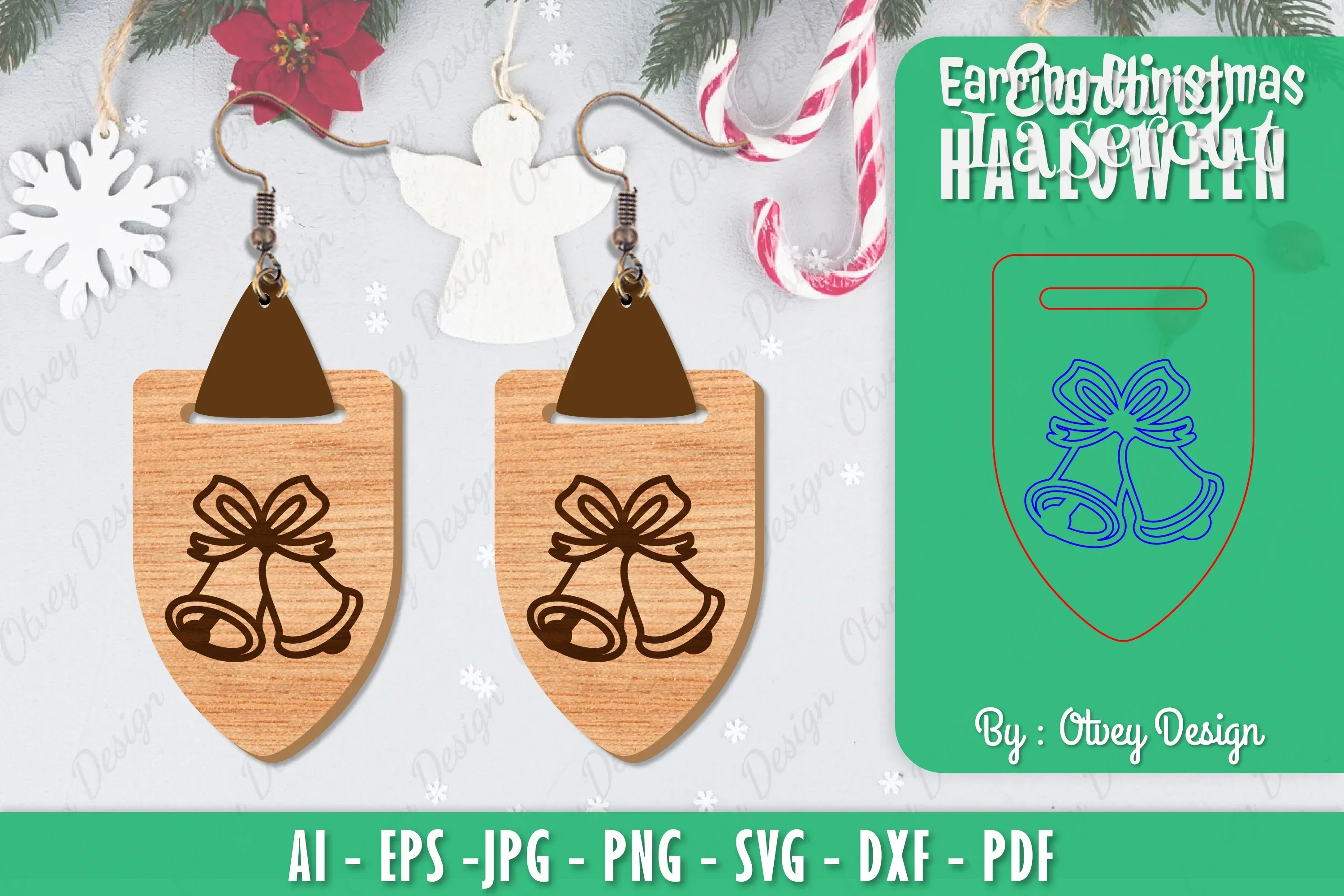 Christmas Earrings SVG Bundle