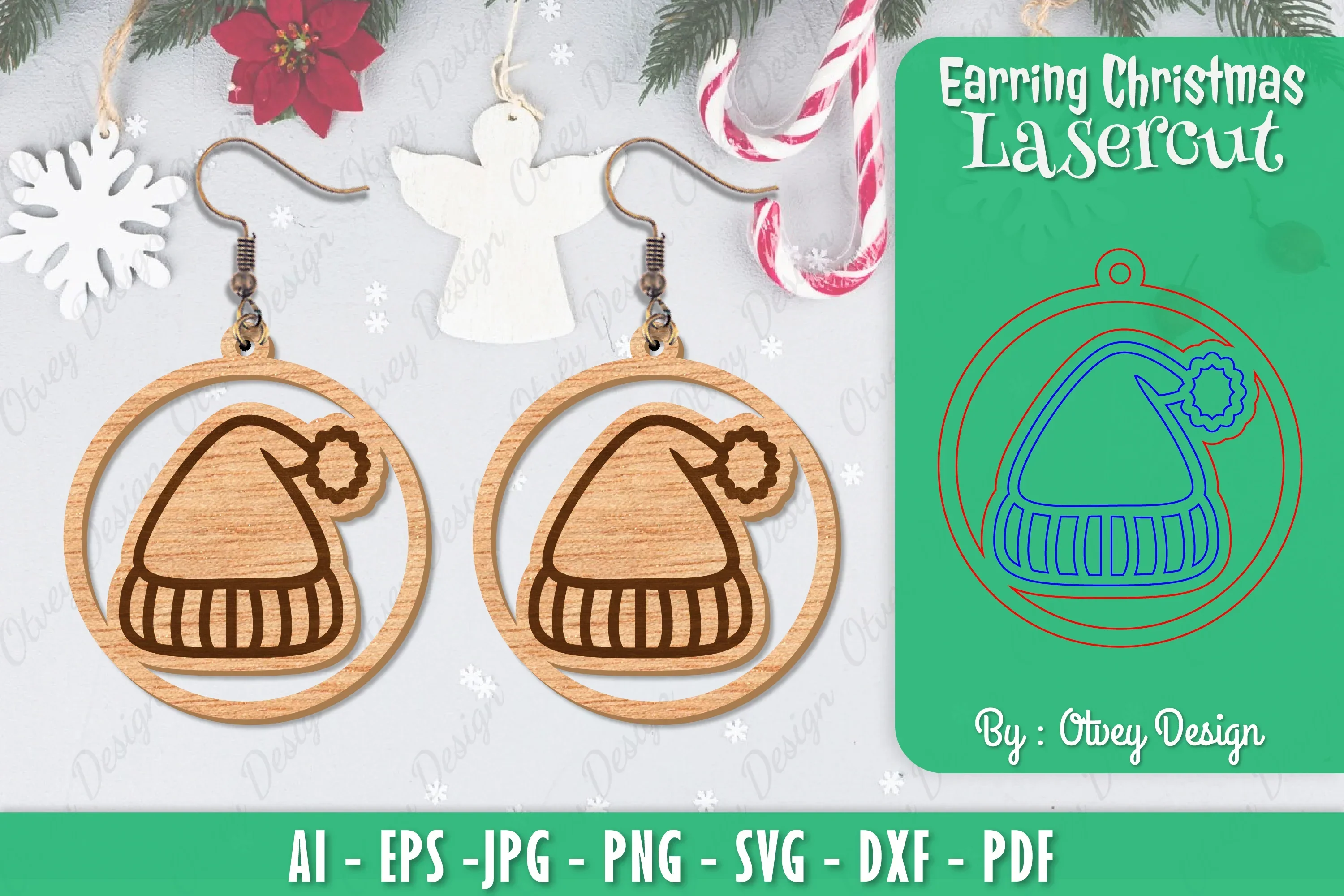 Christmas Earrings SVG Bundle