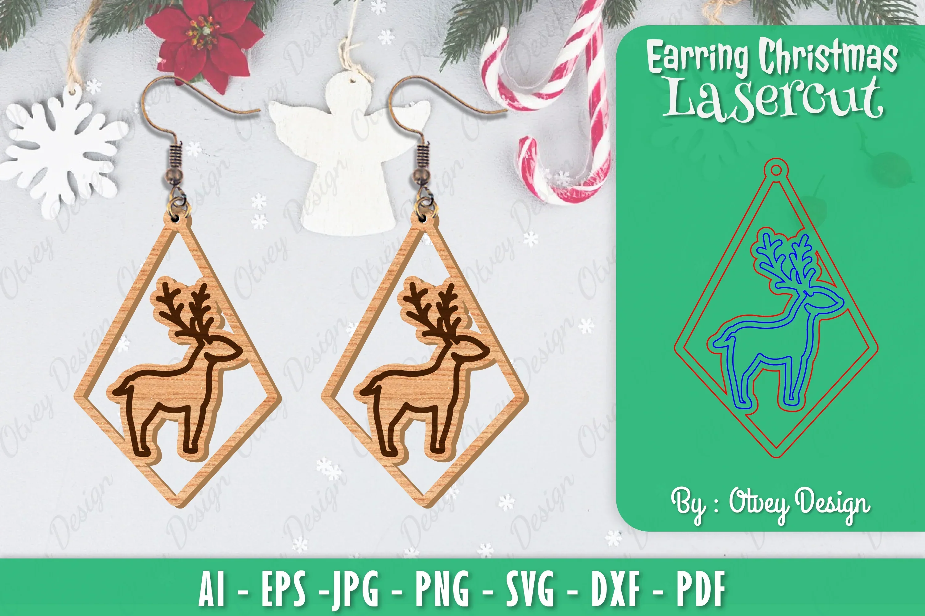 Christmas Earrings SVG Bundle