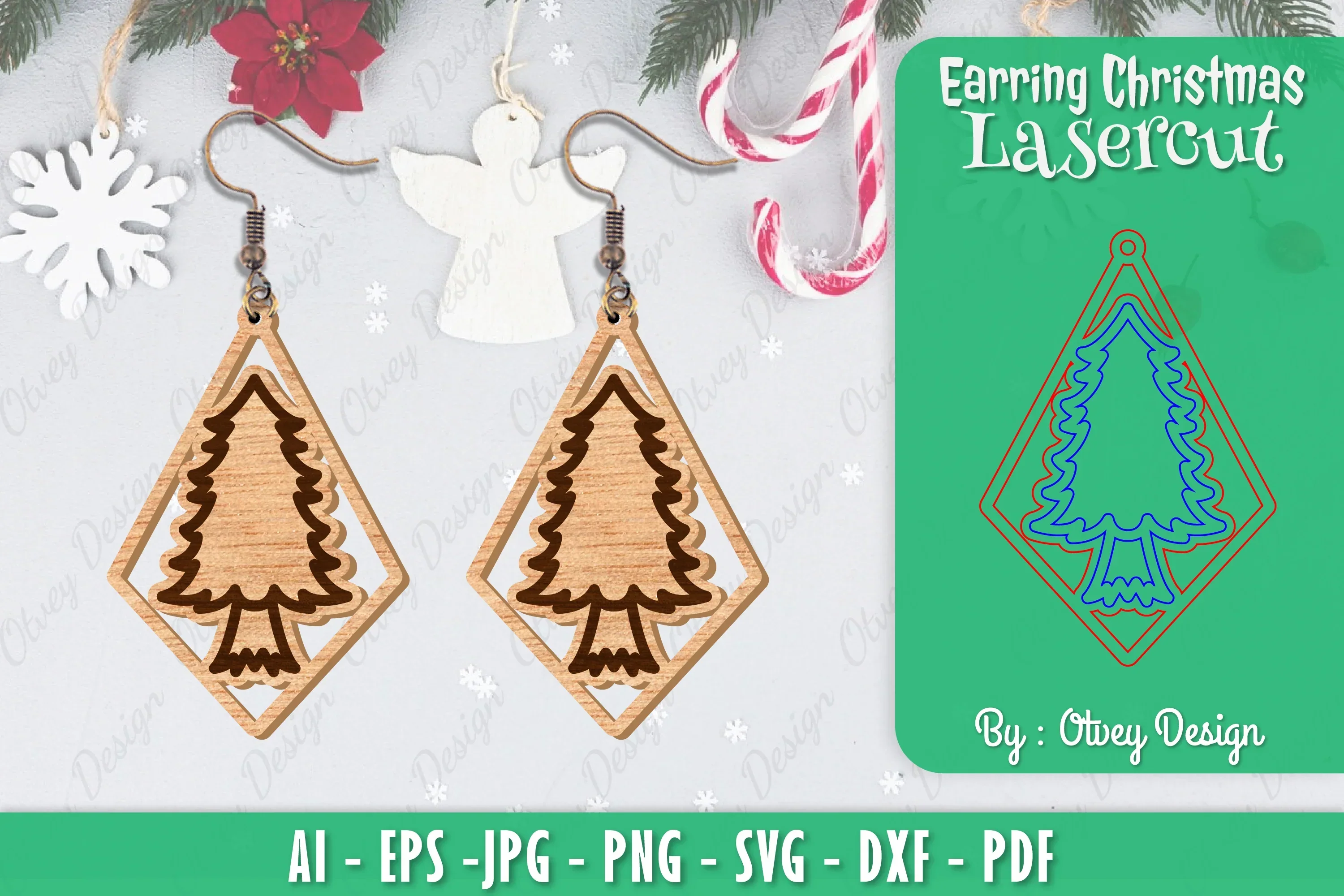 Christmas Earrings SVG Bundle