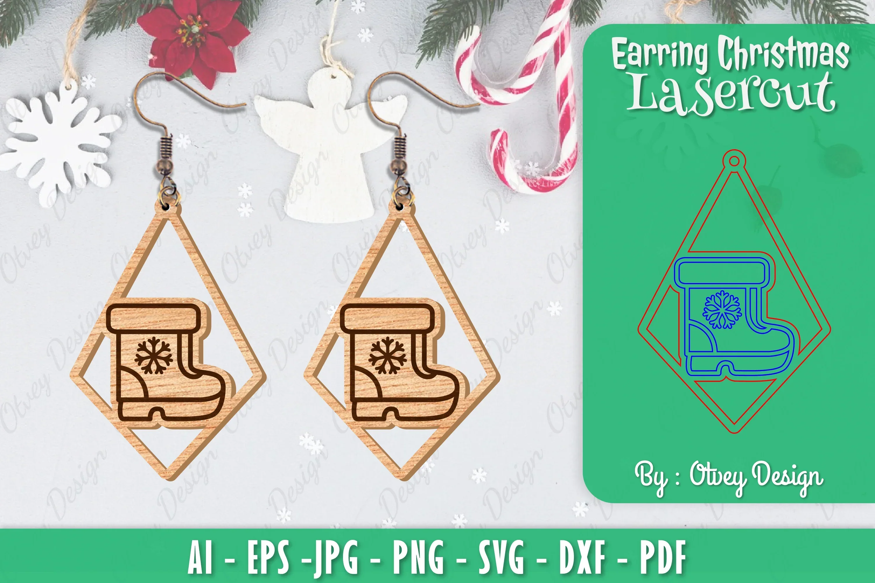 Christmas Earrings SVG Bundle