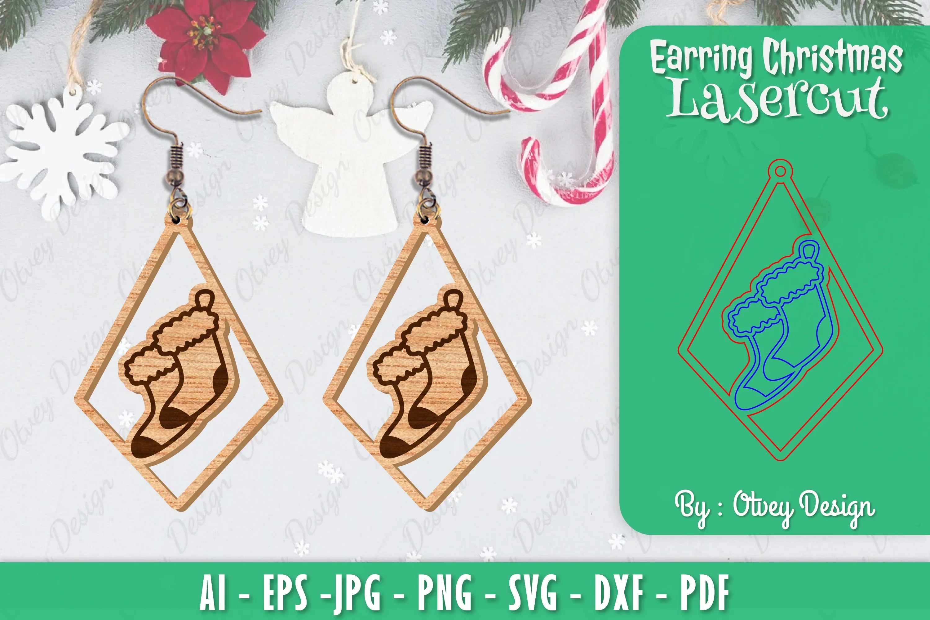 Christmas Earrings SVG Bundle