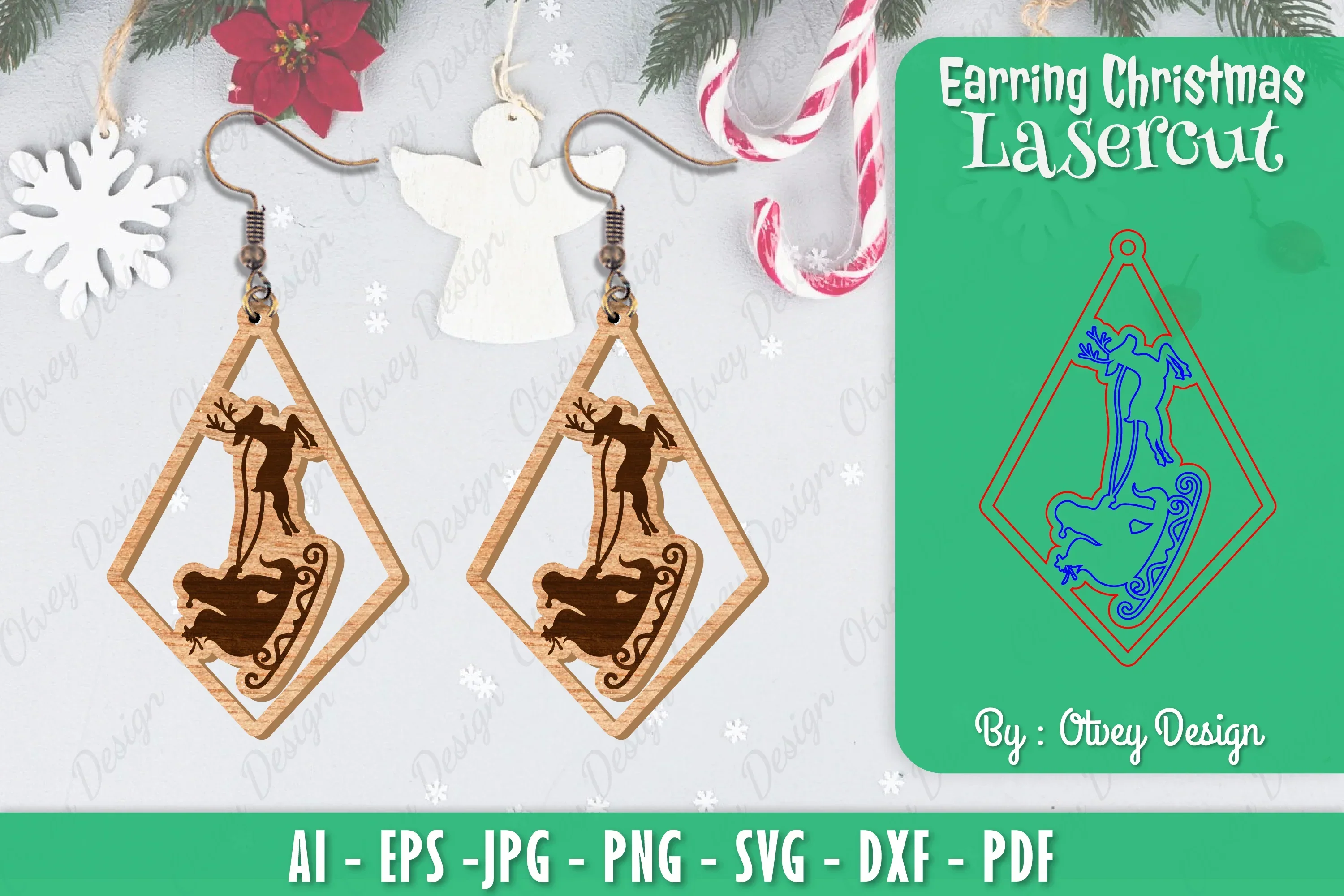 Christmas Earrings SVG Bundle