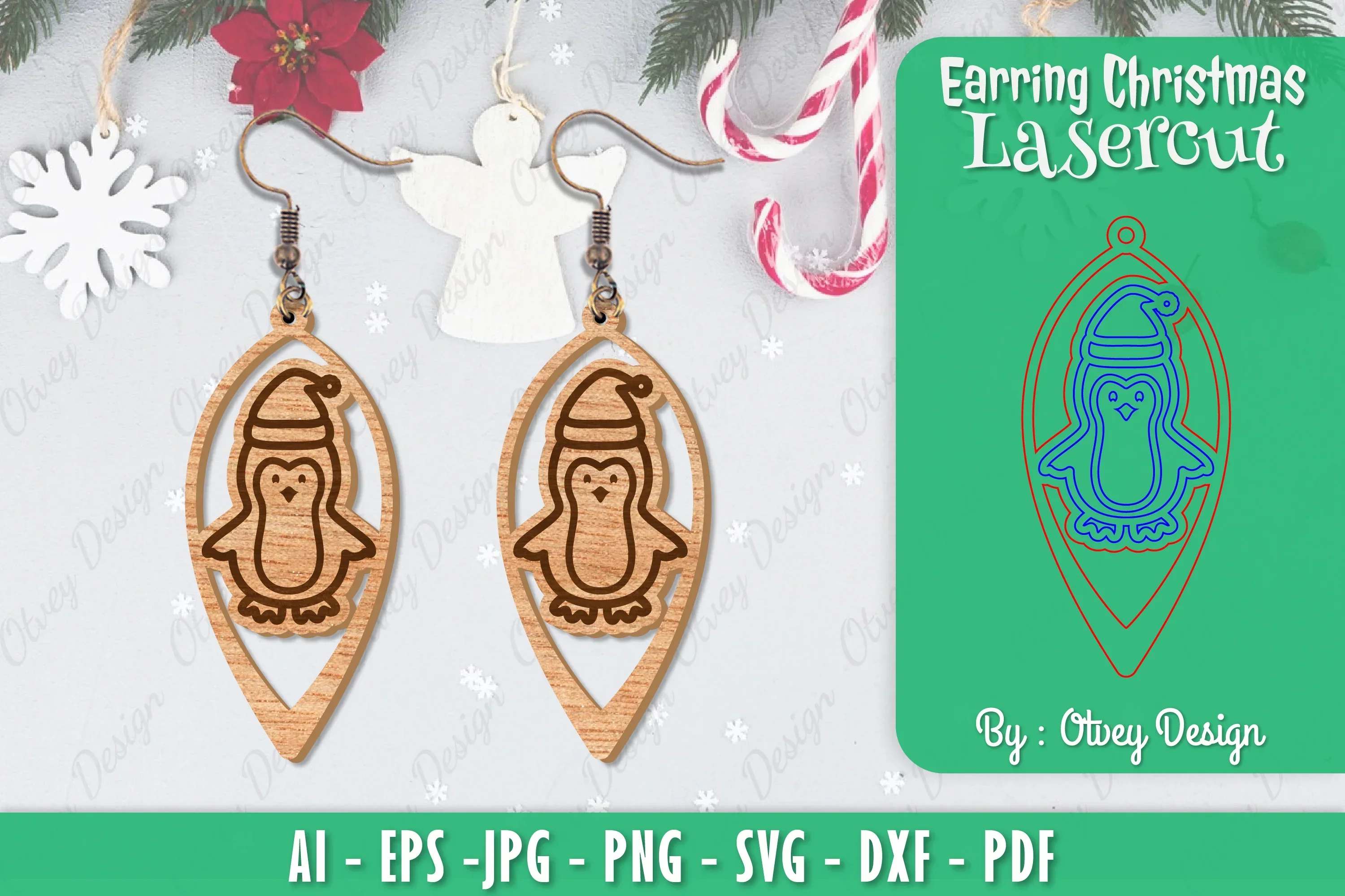 Christmas Earrings SVG Bundle