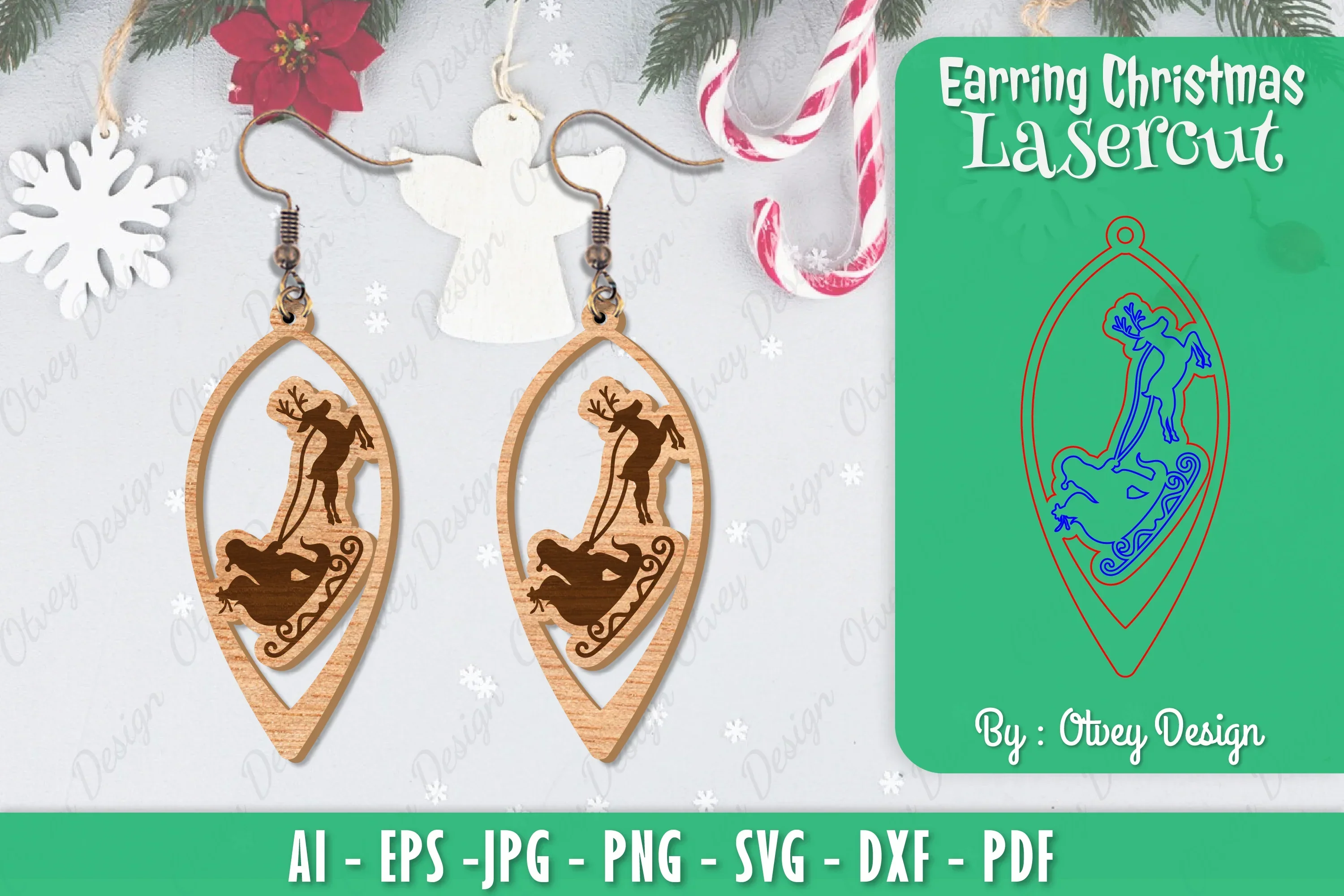 Christmas Earrings SVG Bundle