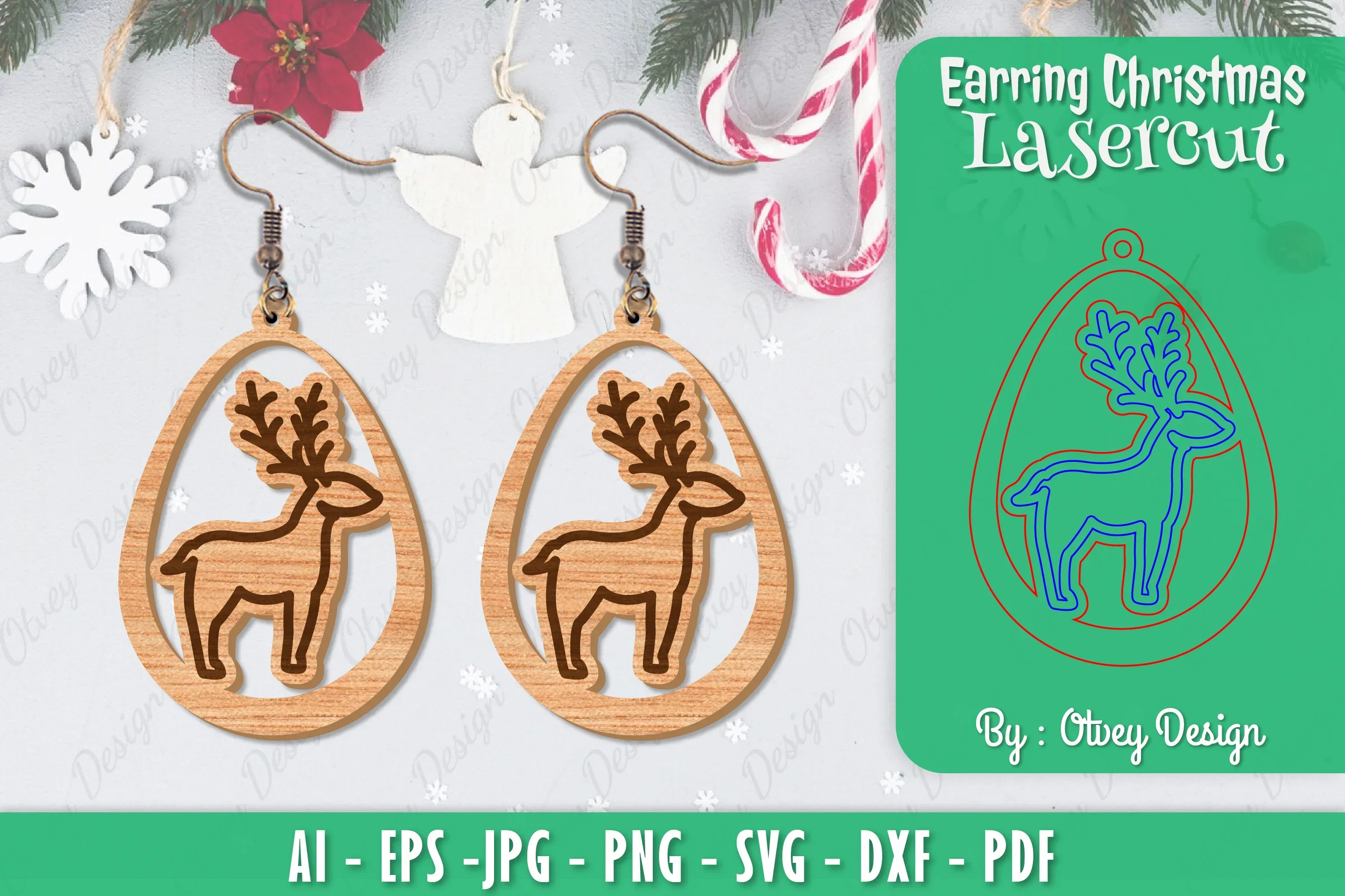 Christmas Earrings SVG Bundle