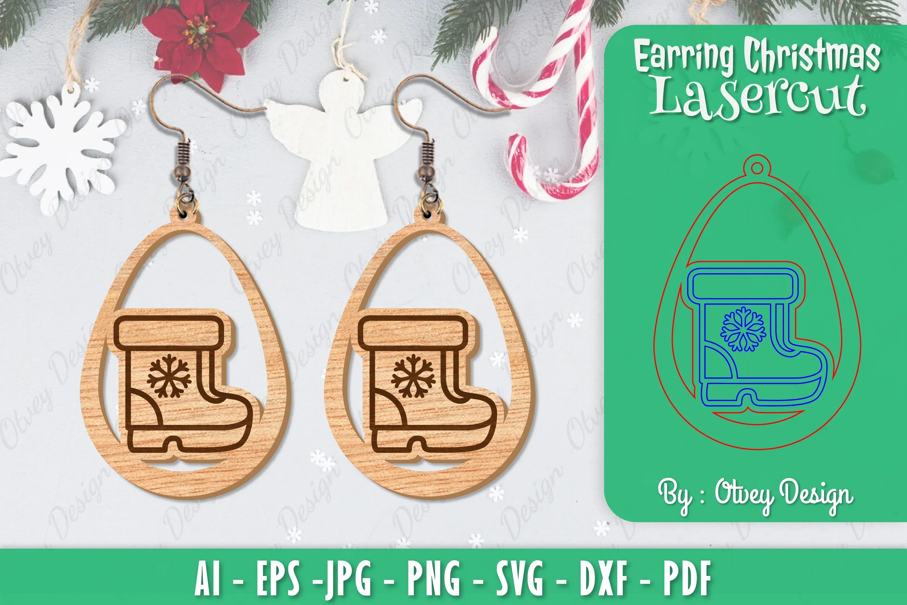 Christmas Earrings SVG Bundle