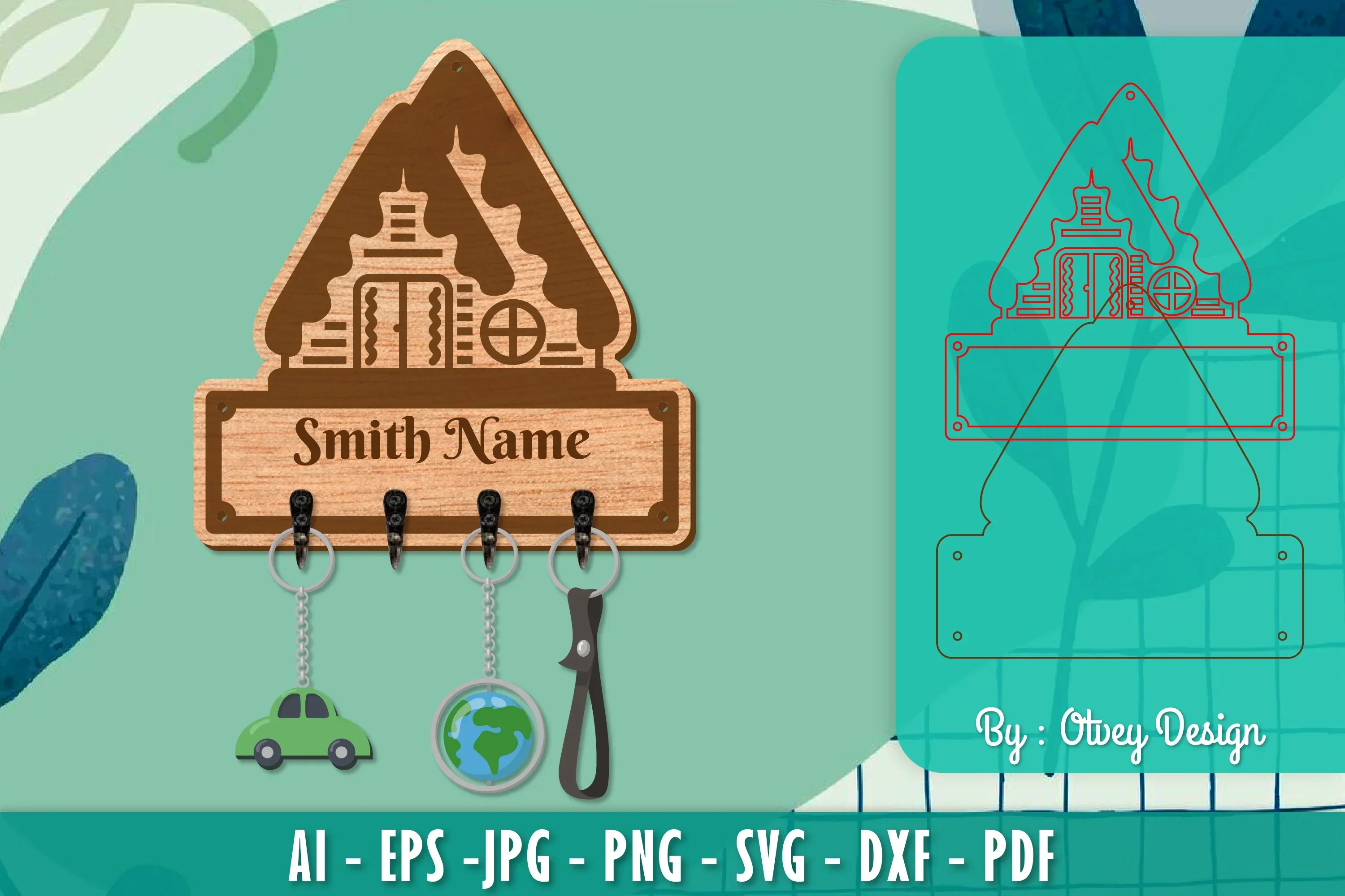 Christmas Family Keychain Home Key Holder SVG Bundle