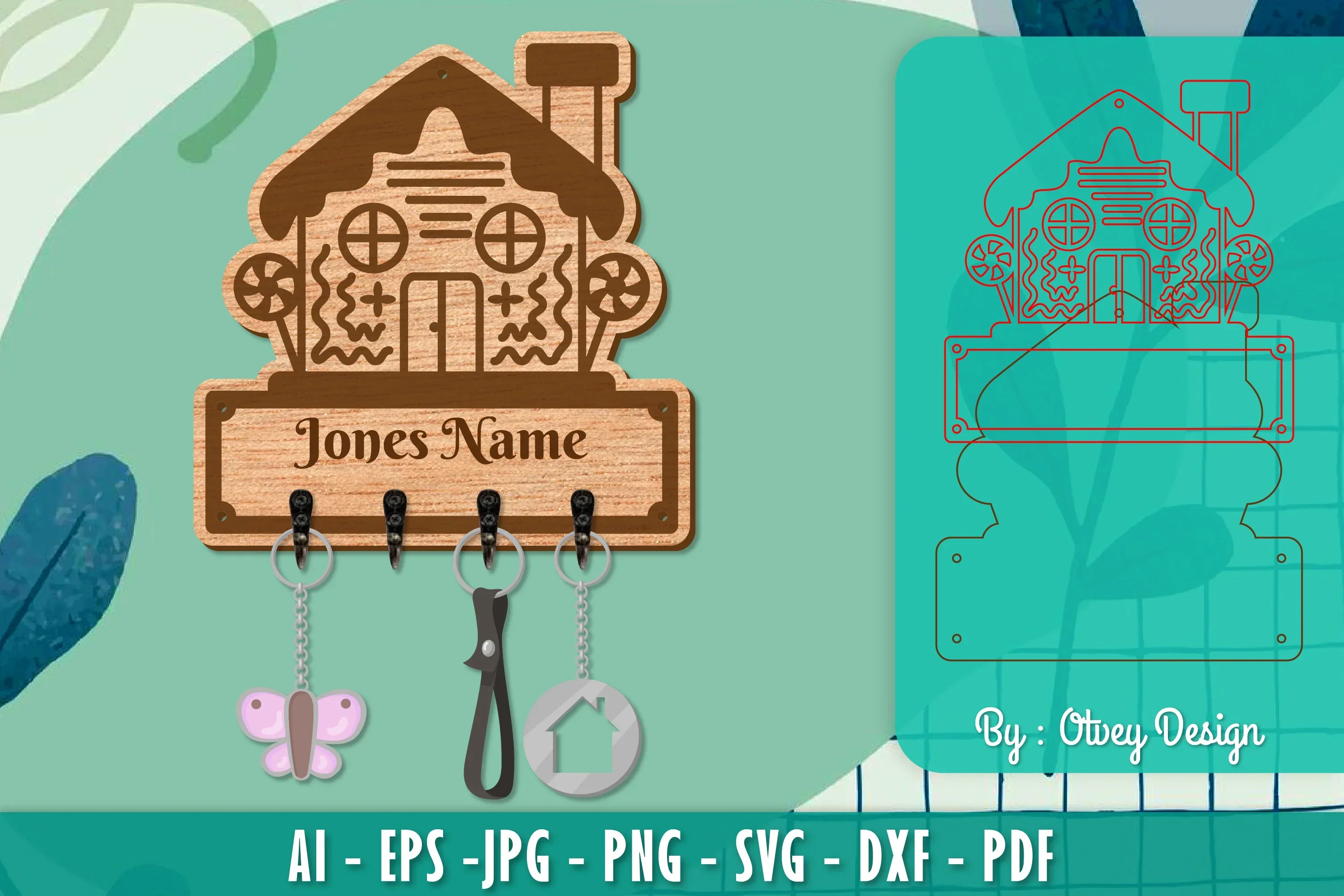 Christmas Family Keychain Home Key Holder SVG Bundle