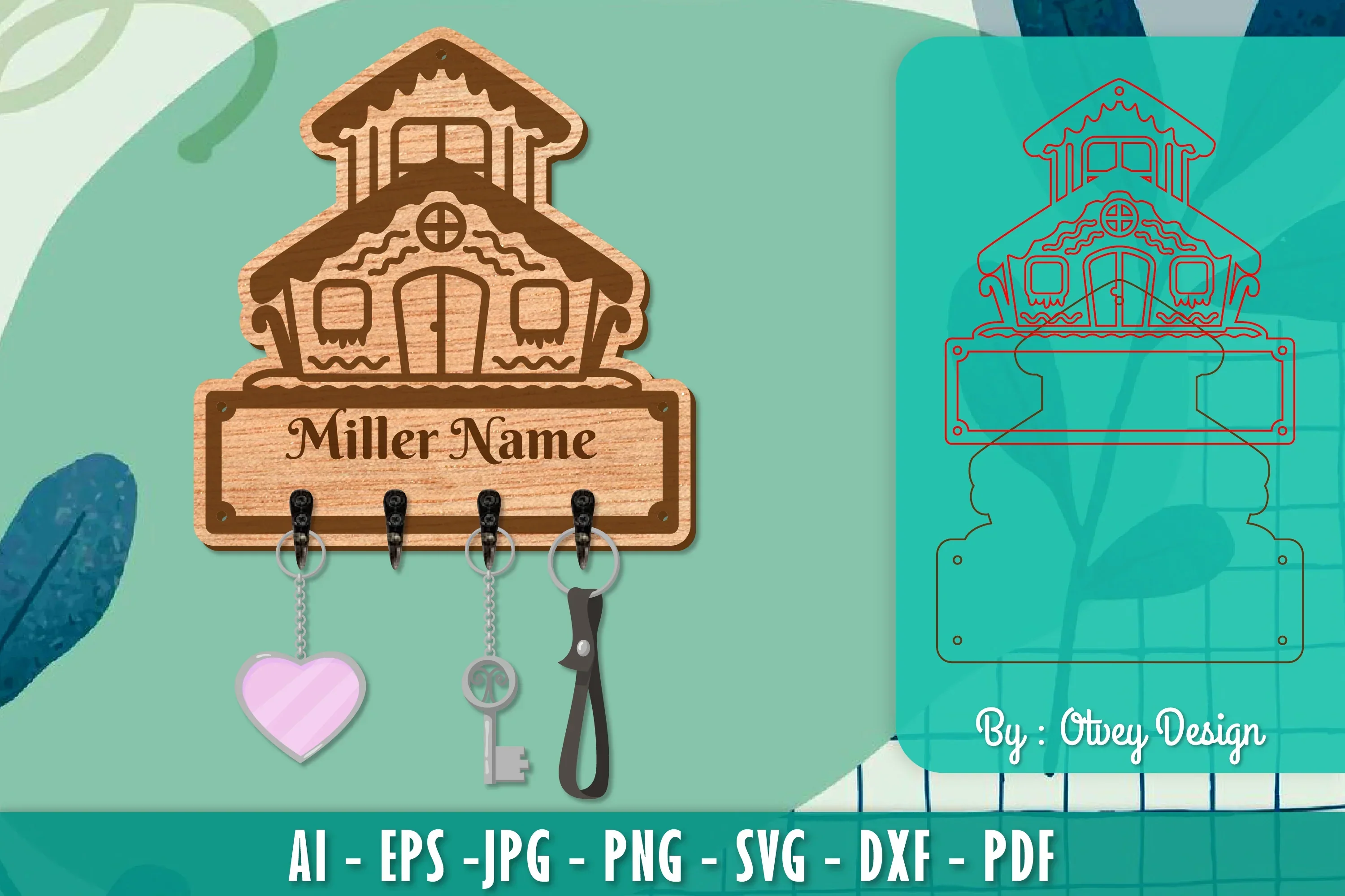 Christmas Family Keychain Home Key Holder SVG Bundle