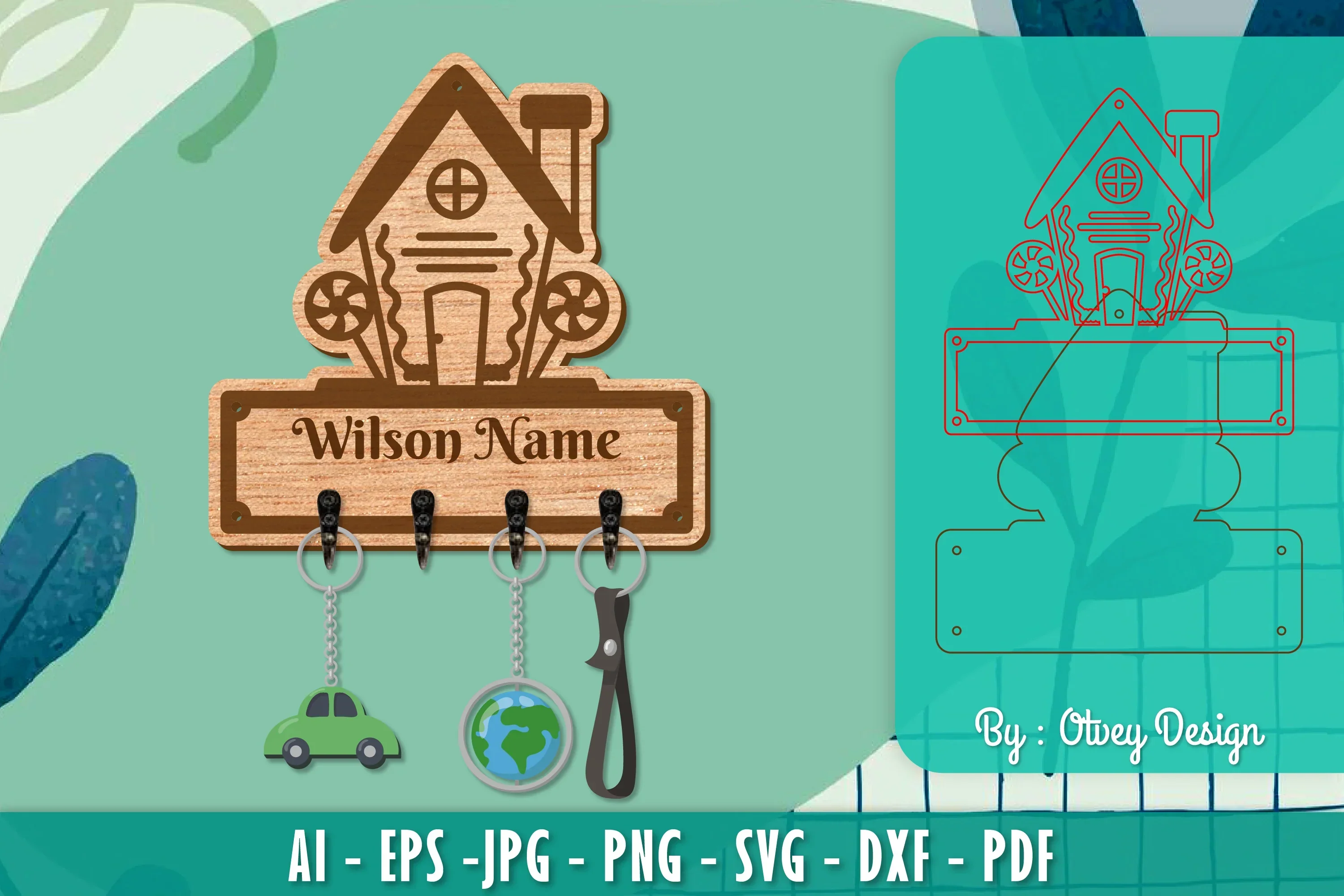 Christmas Family Keychain Home Key Holder SVG Bundle