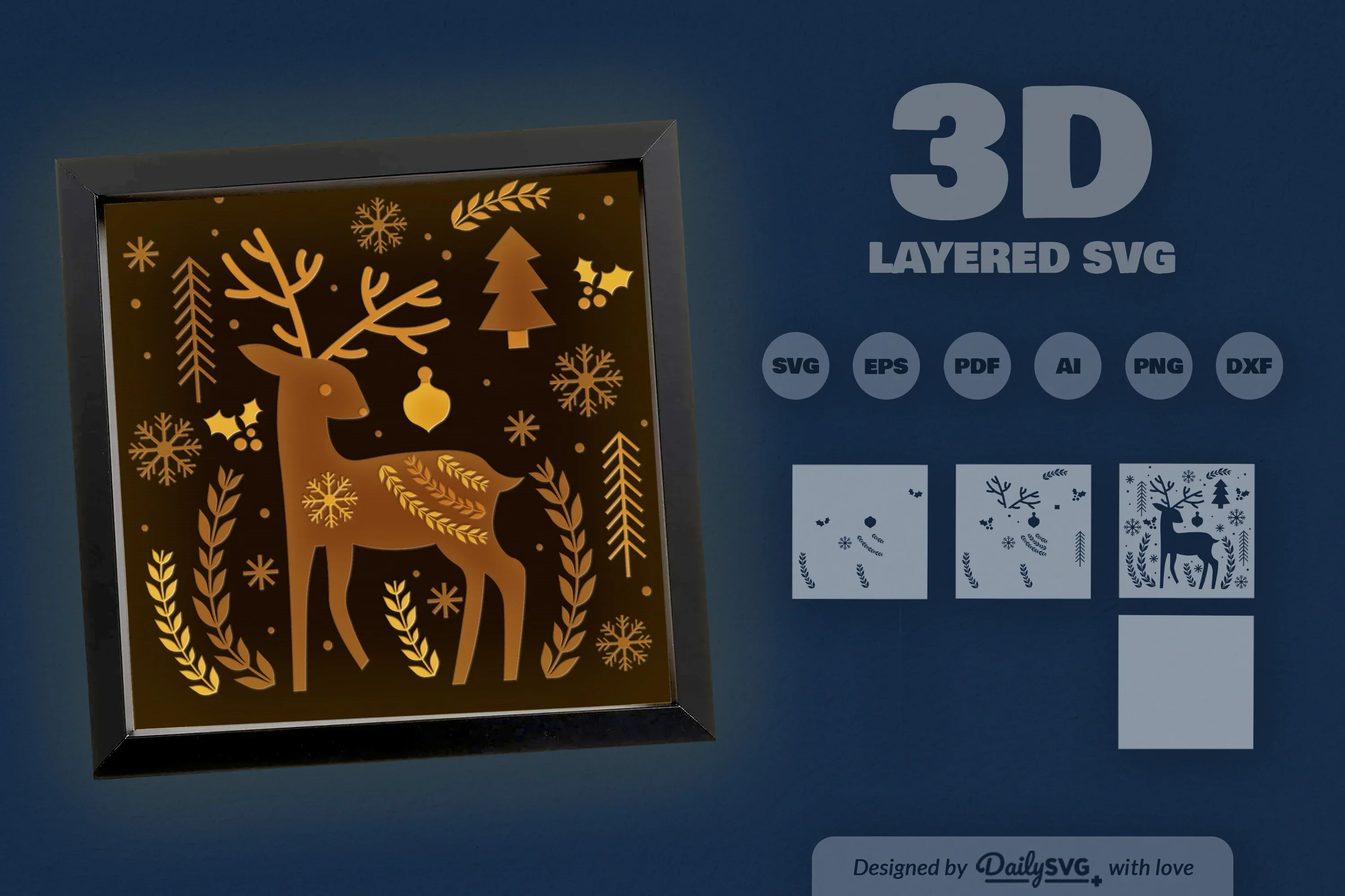 Christmas Folk Art Papercut SVG Bundle 2024 - Image 3