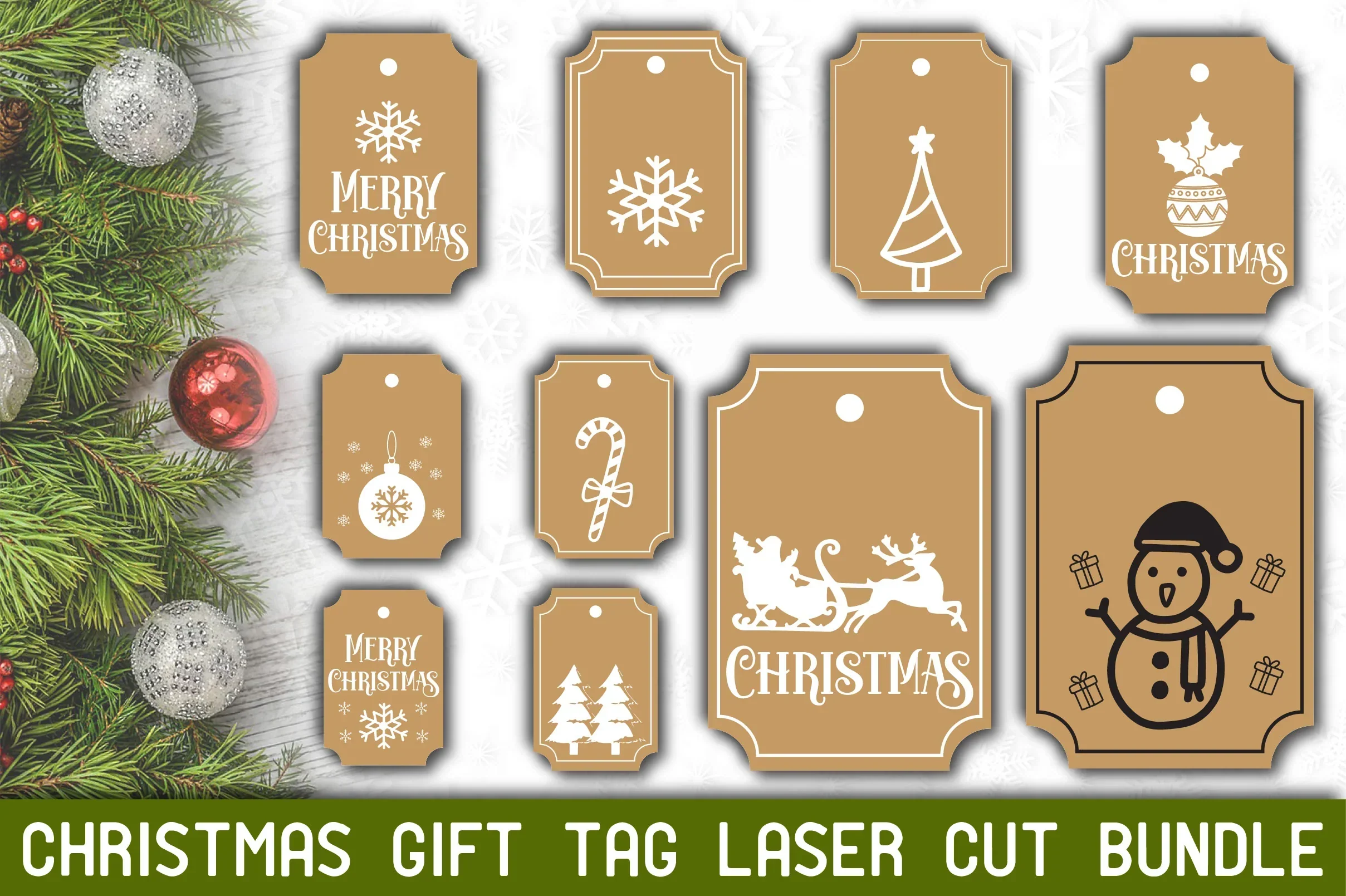 Christmas Gift Tag Laser Cut Bundle