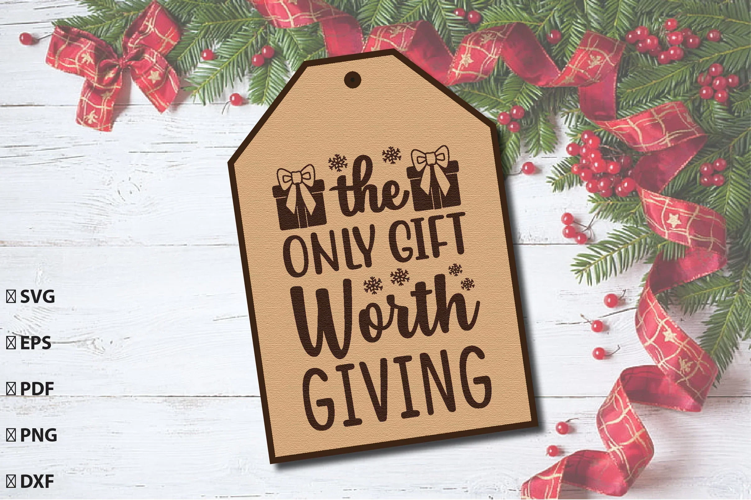 Christmas Gift Tag Laser Cut Bundle - Image 13