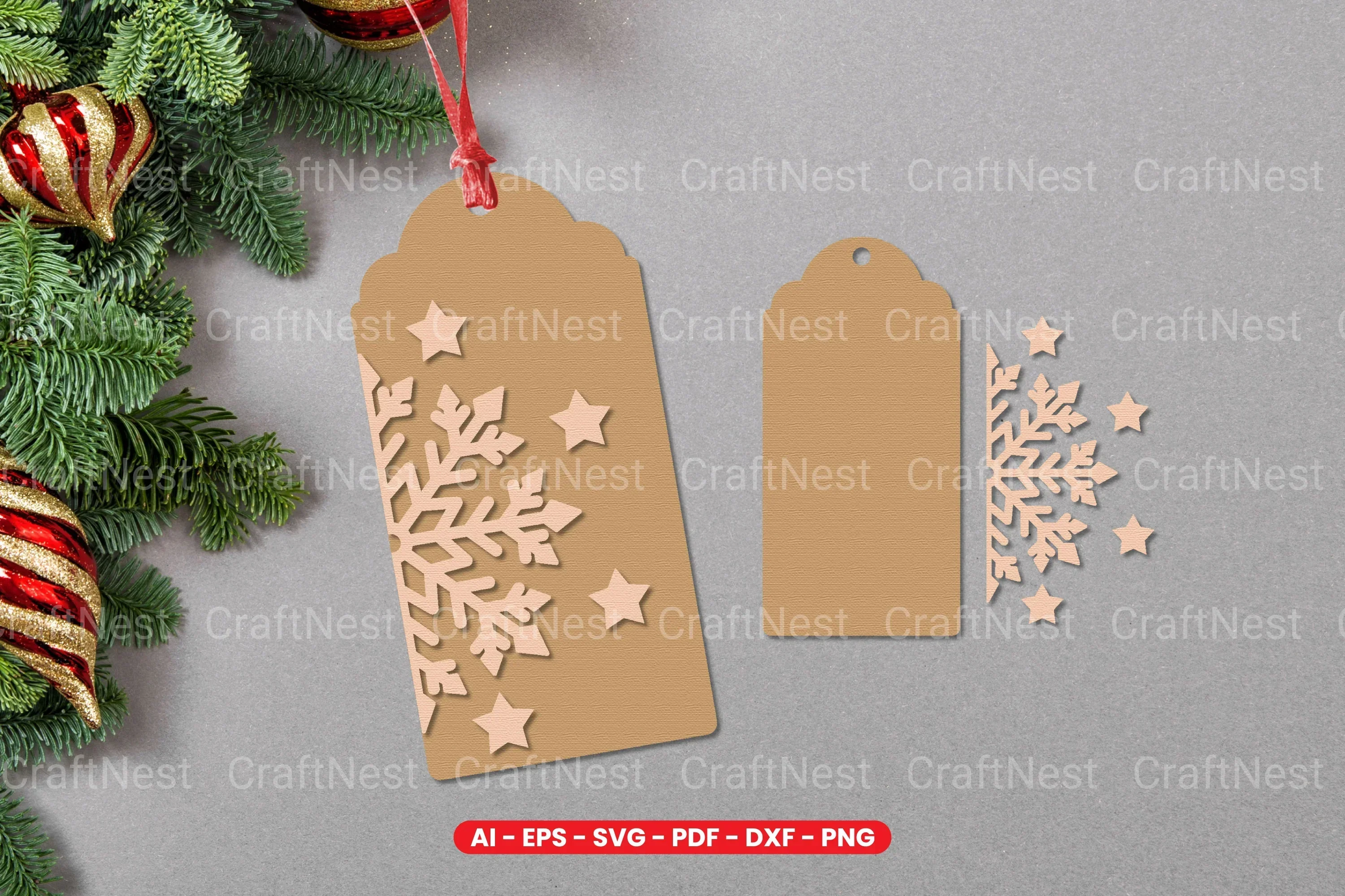 Christmas Gift Tag Laser Cut SVG Bundle