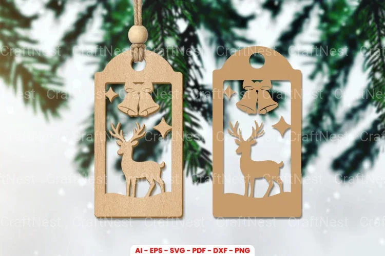 Christmas Gift Tag Laser Cut SVG Bundle
