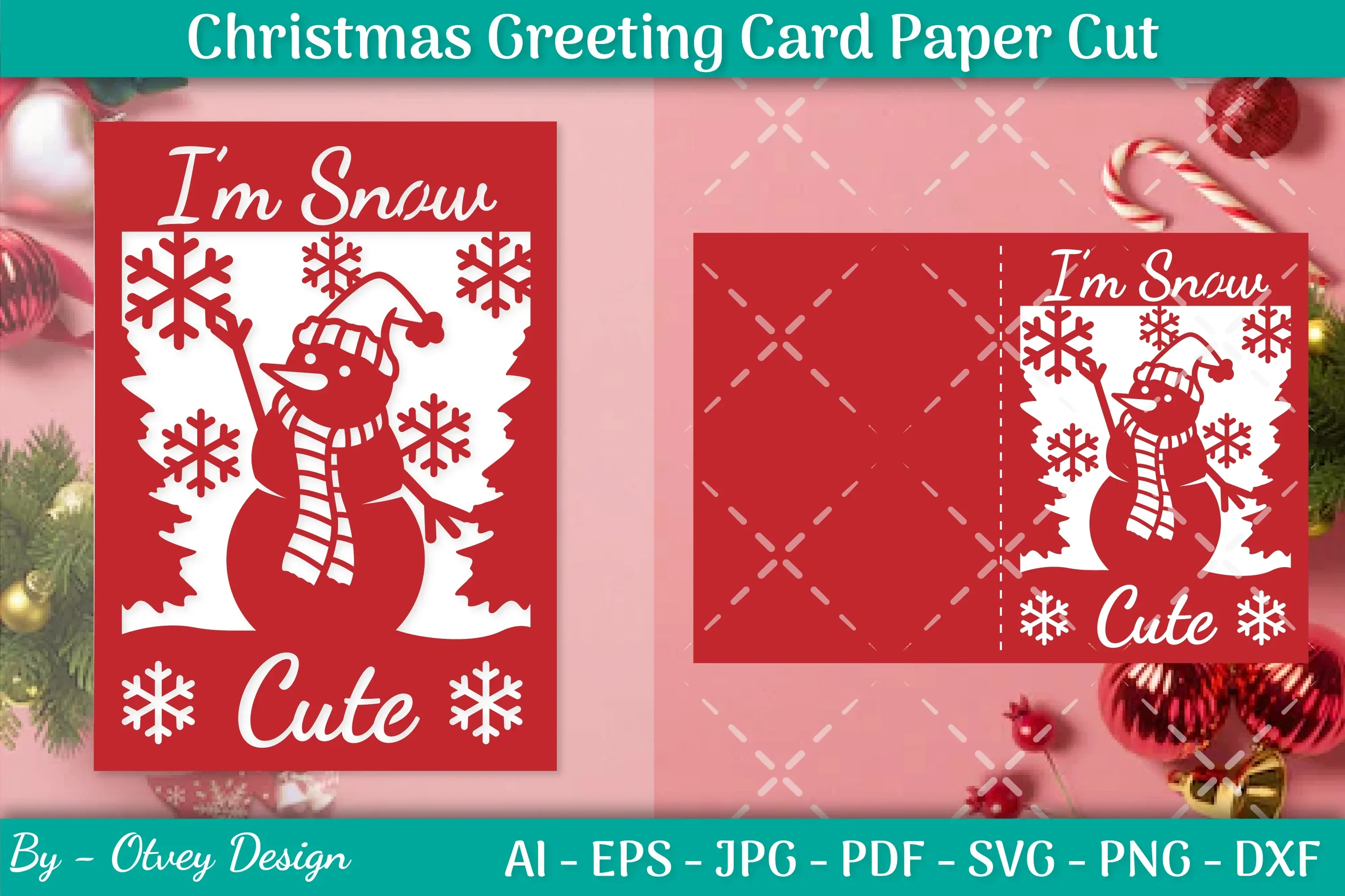 Christmas Greeting Card Paper Cut SVG Bundle