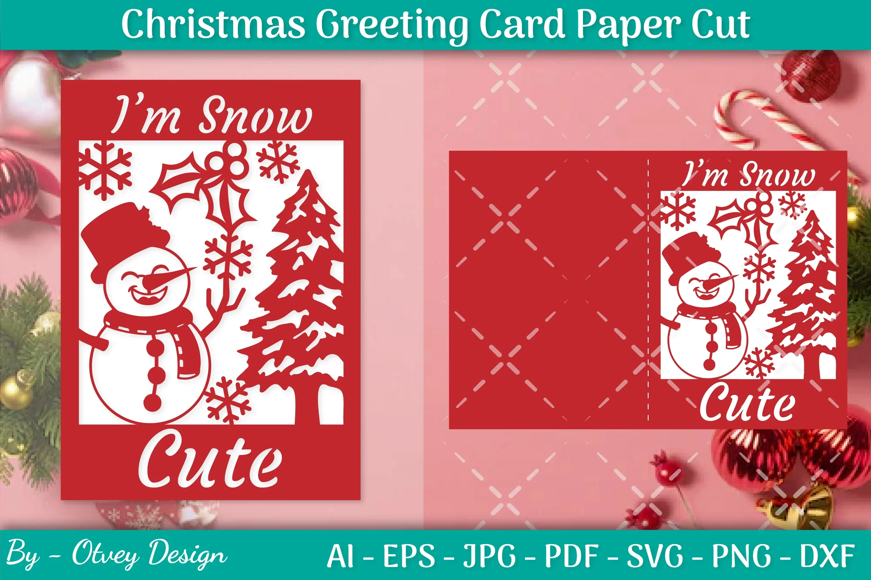 Christmas Greeting Card Paper Cut SVG Bundle