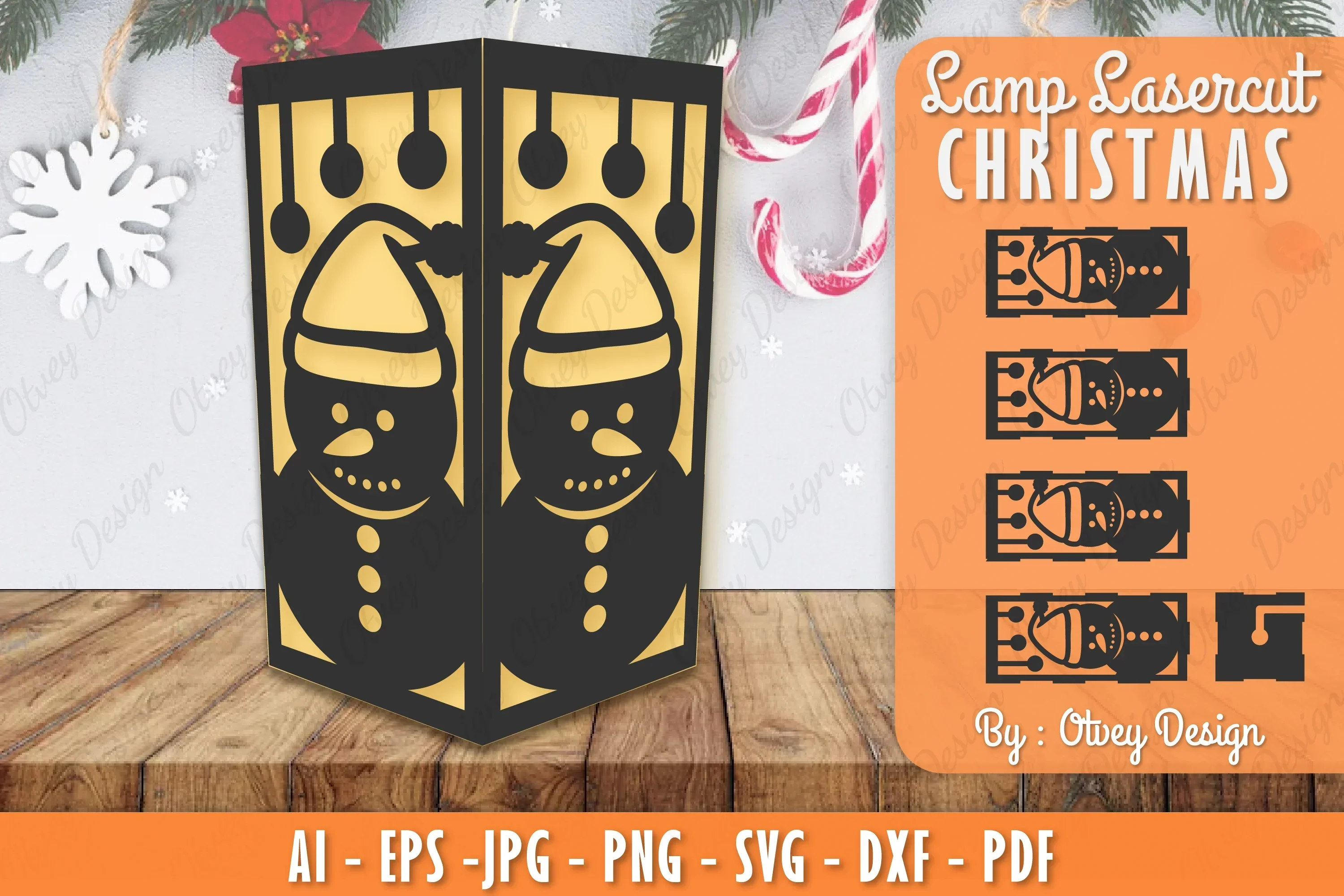 Christmas Lamp Lasercut SVG Bundle