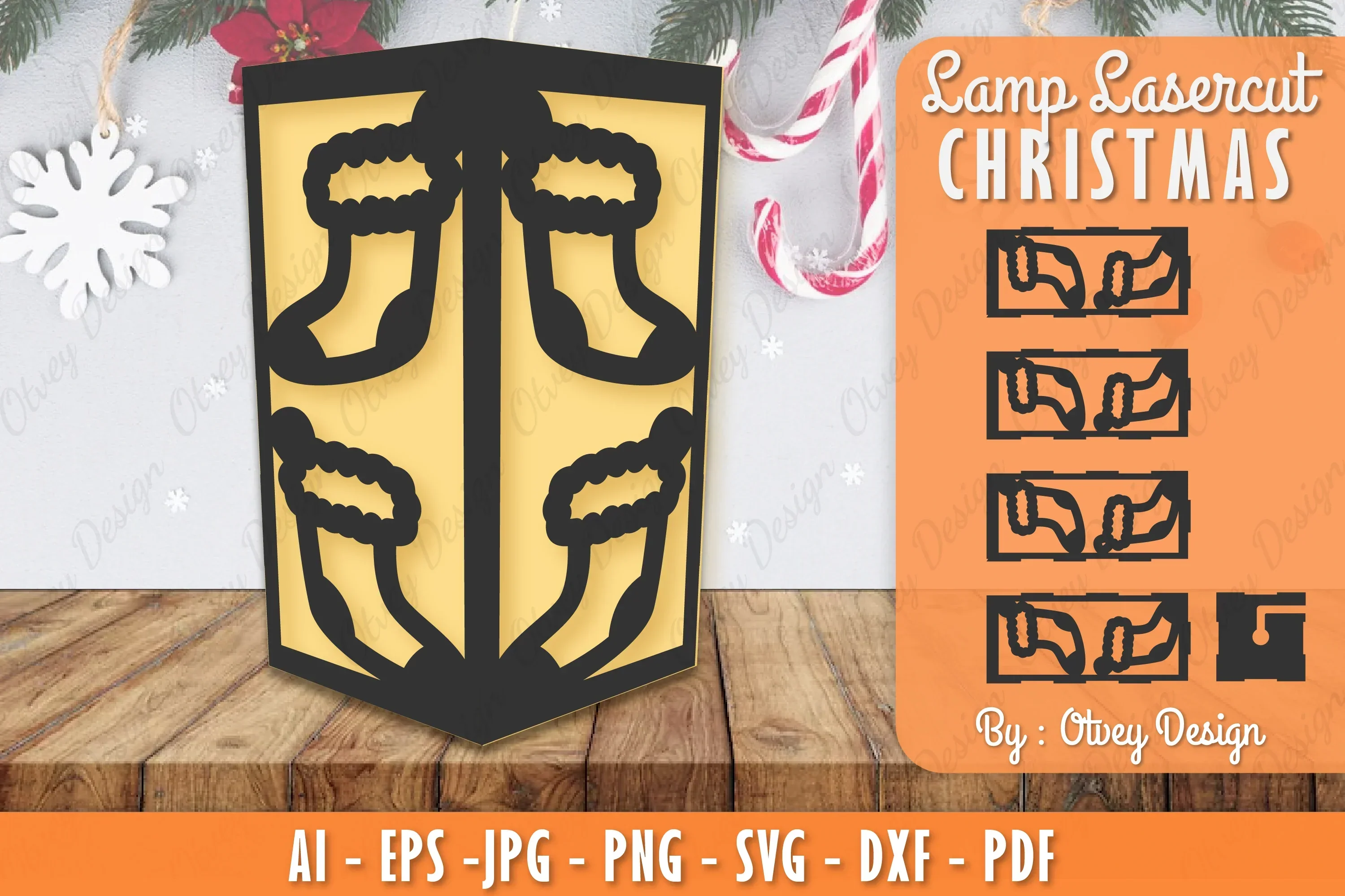 Christmas Lamp Lasercut SVG Bundle