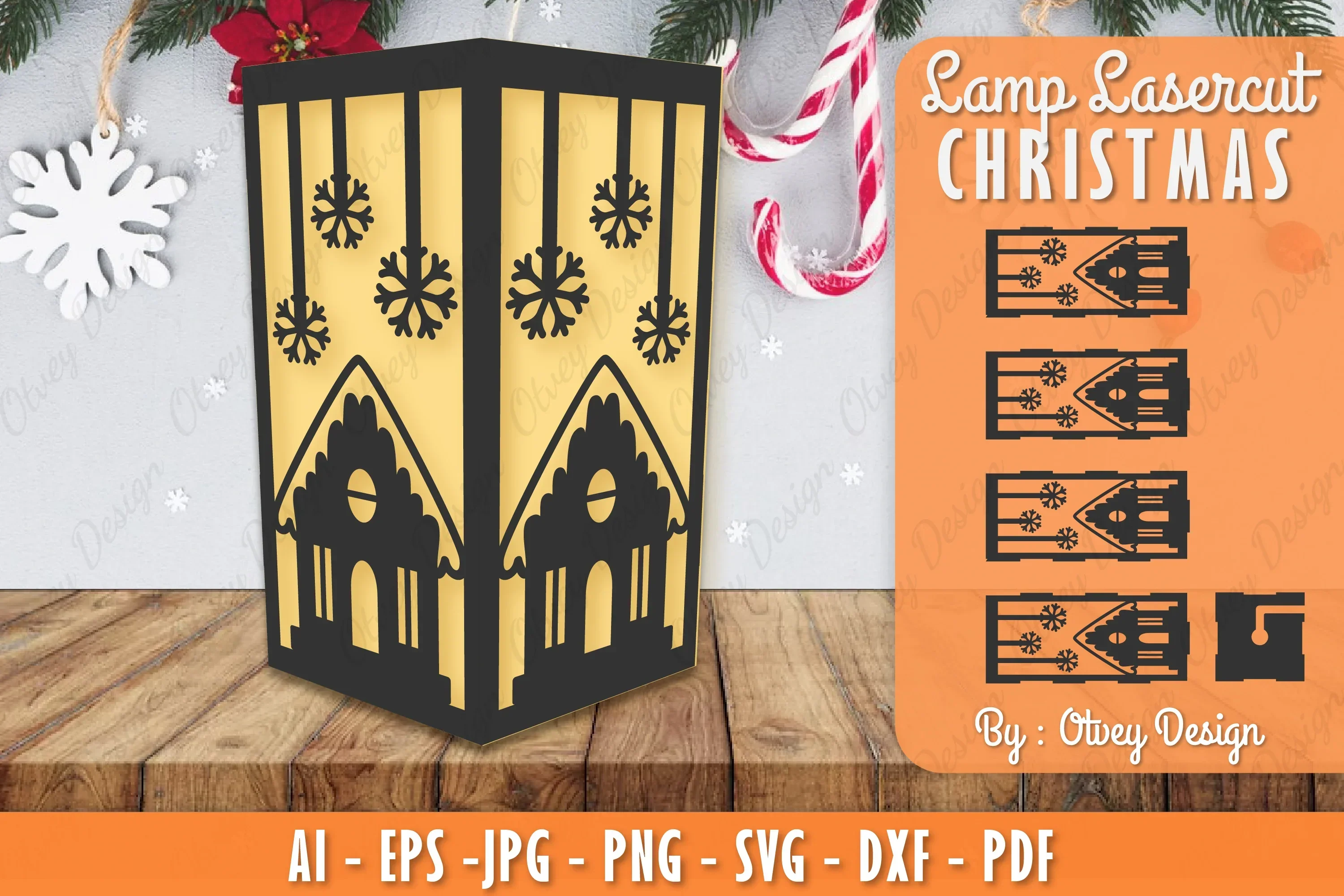Christmas Lamp Lasercut SVG Bundle