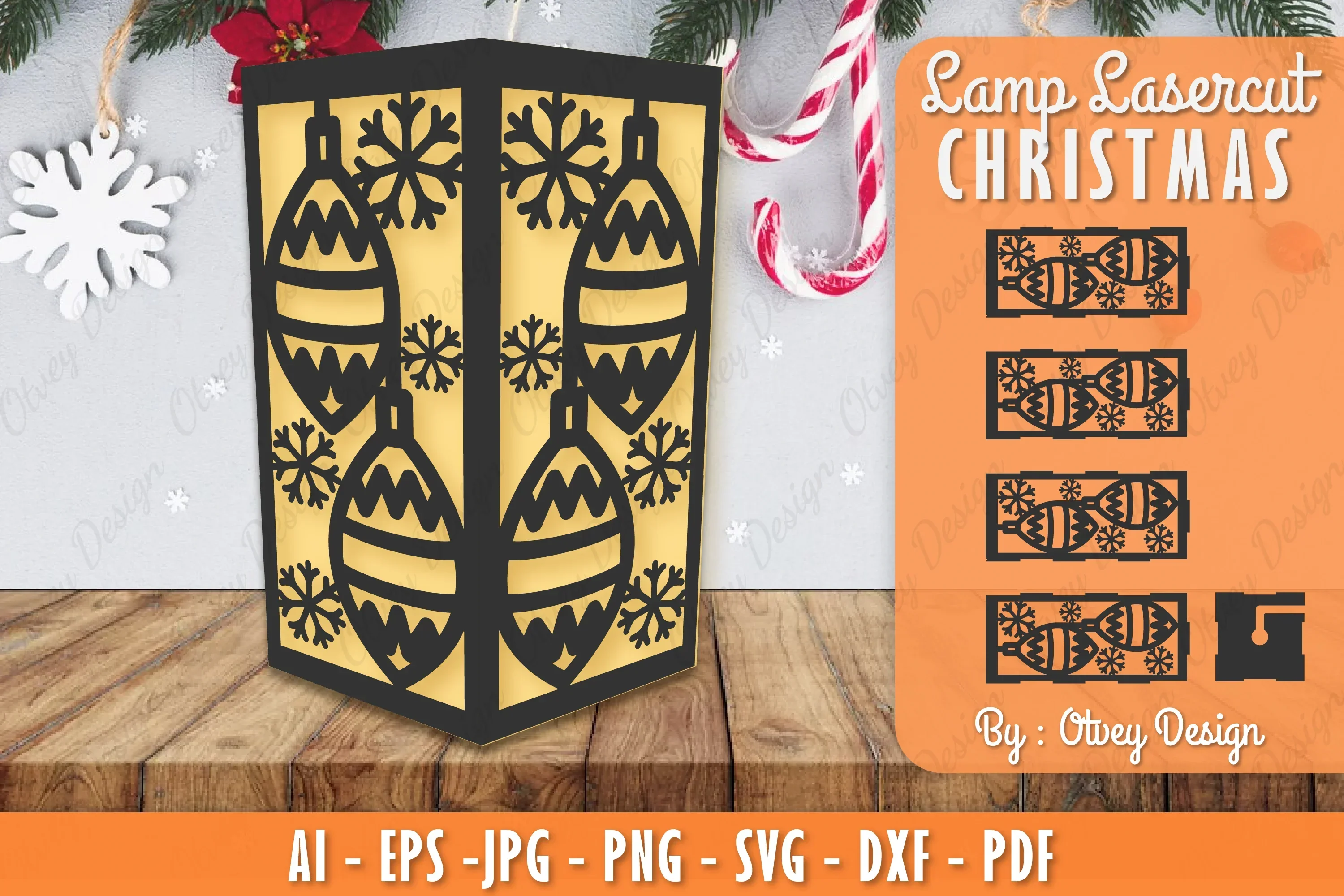 Christmas Lamp Lasercut SVG Bundle