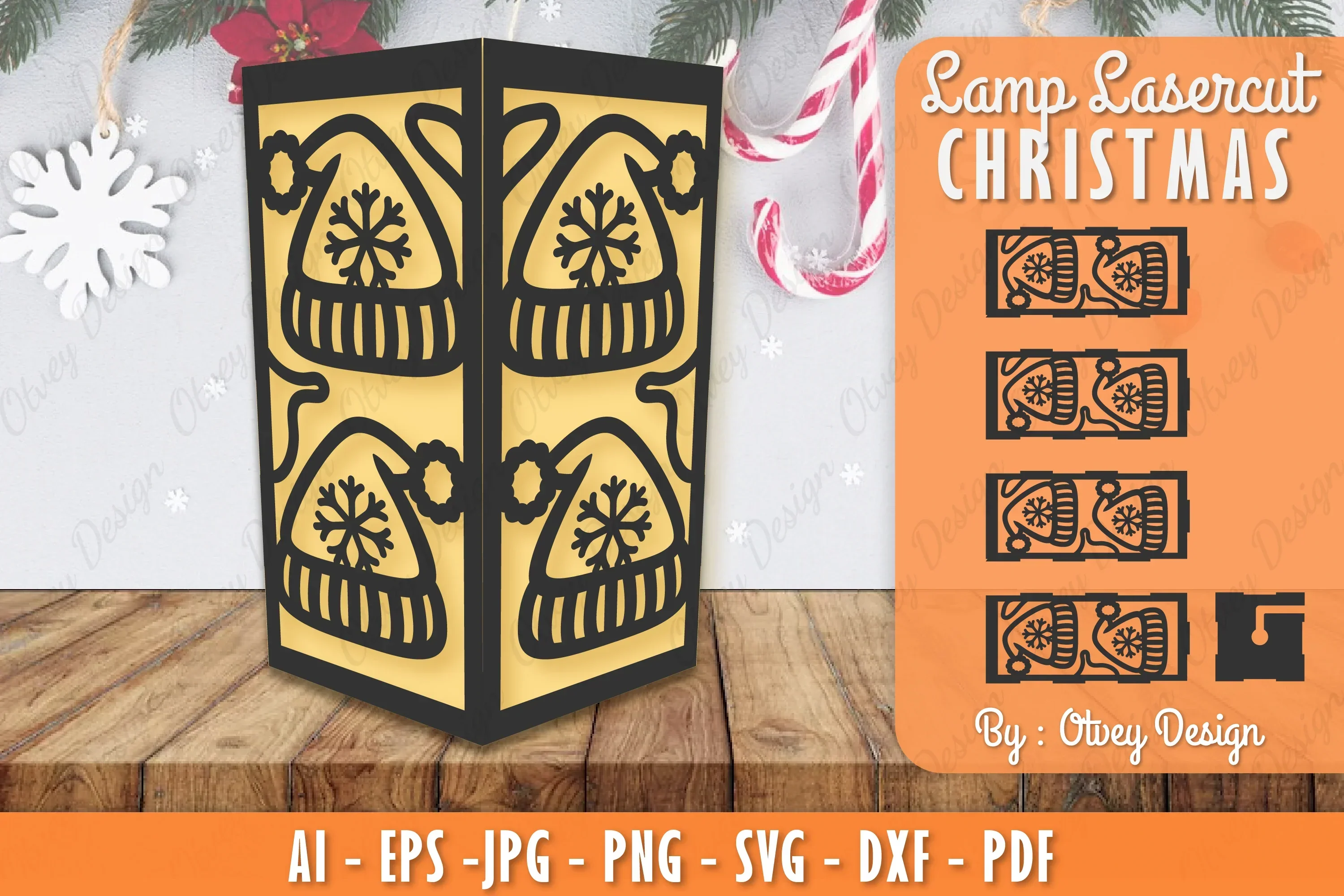 Christmas Lamp Lasercut SVG Bundle
