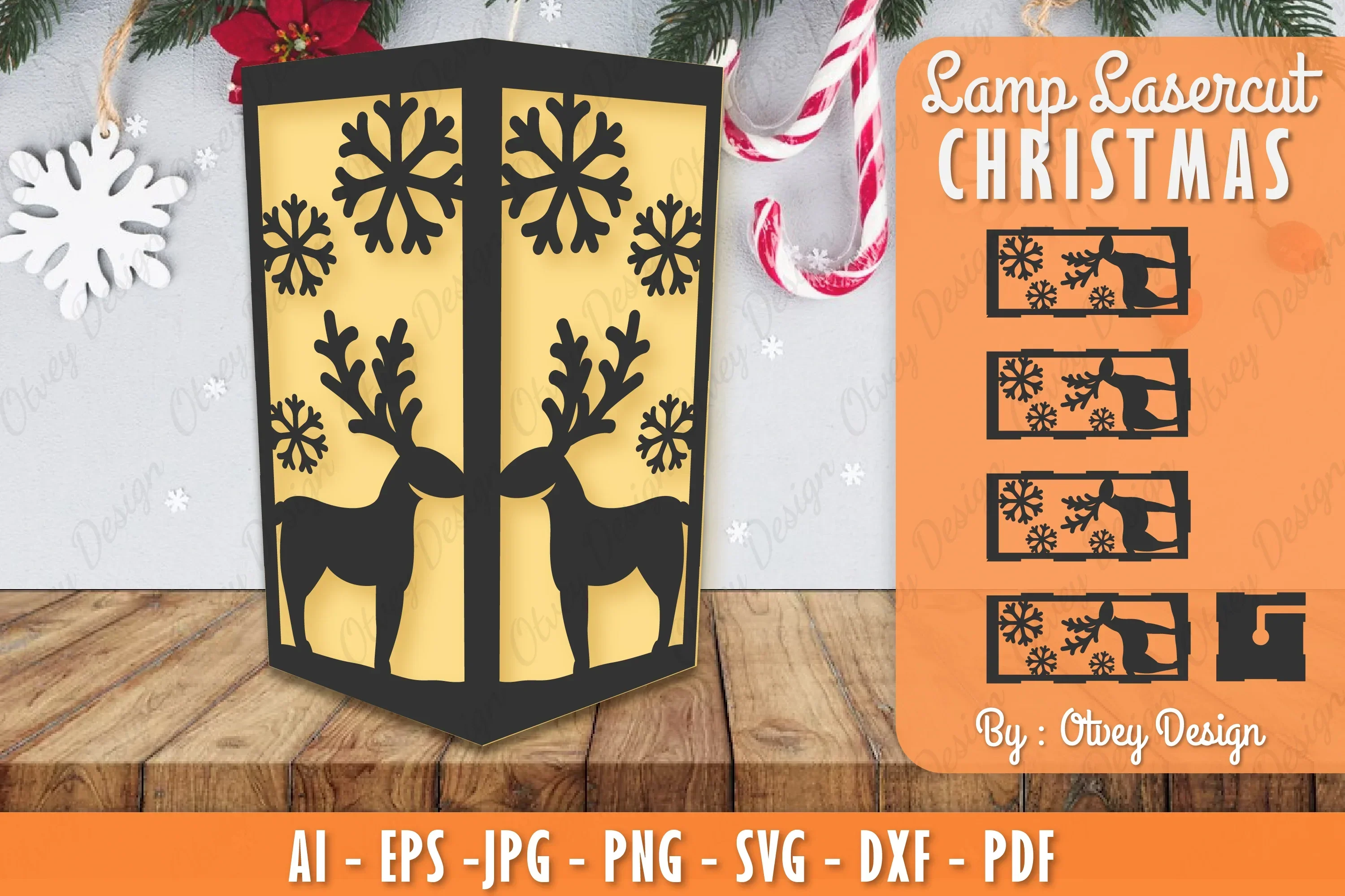 Christmas Lamp Lasercut SVG Bundle
