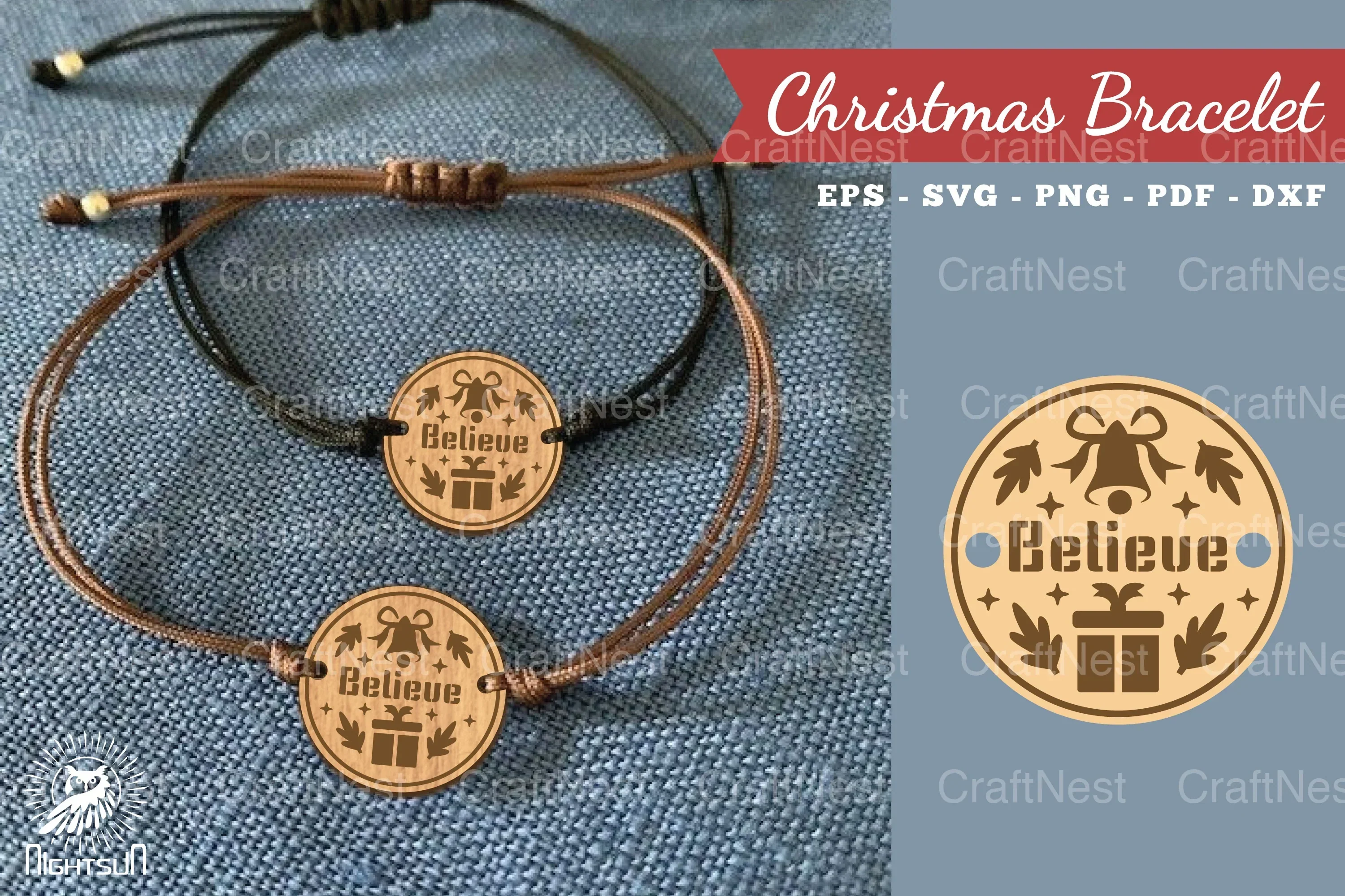 Christmas Laser Cut Bracelet SVG Bundle