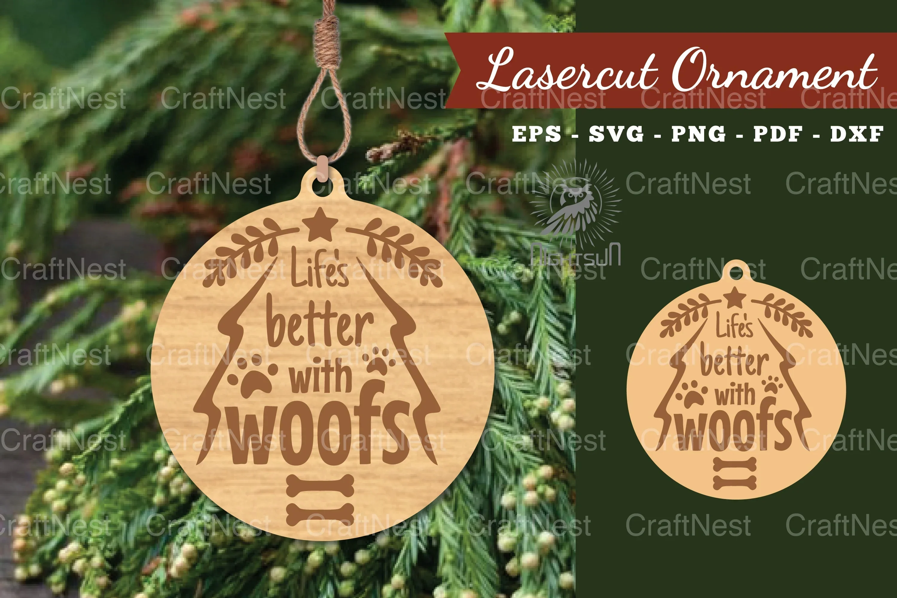 Christmas Laser Cut Ornament Clipart Bundle
