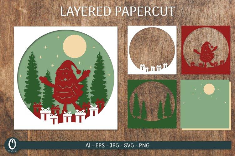 Christmas Layered Paper Cut Card SVG Bundle
