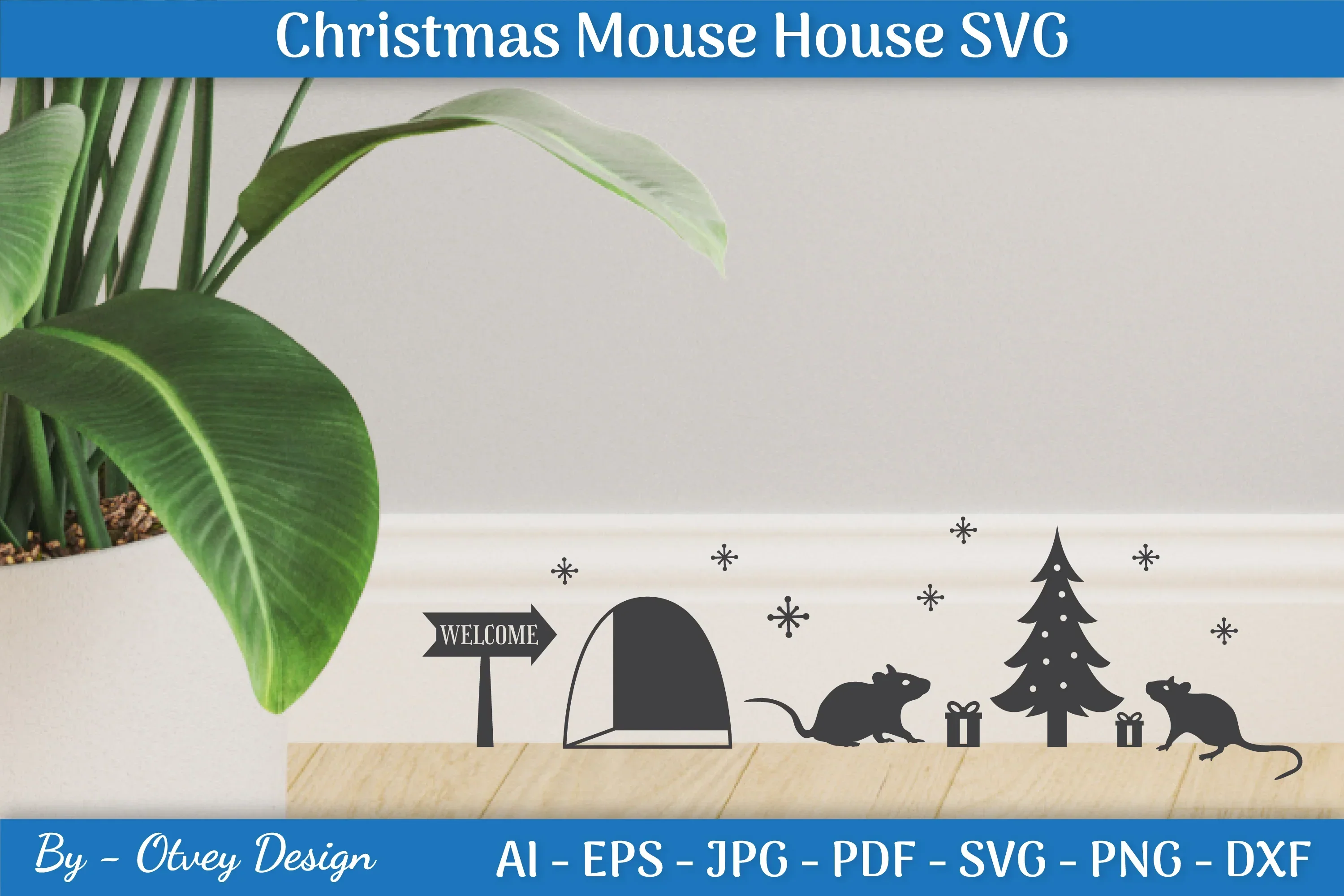 Christmas Mouse House SVG Bundle