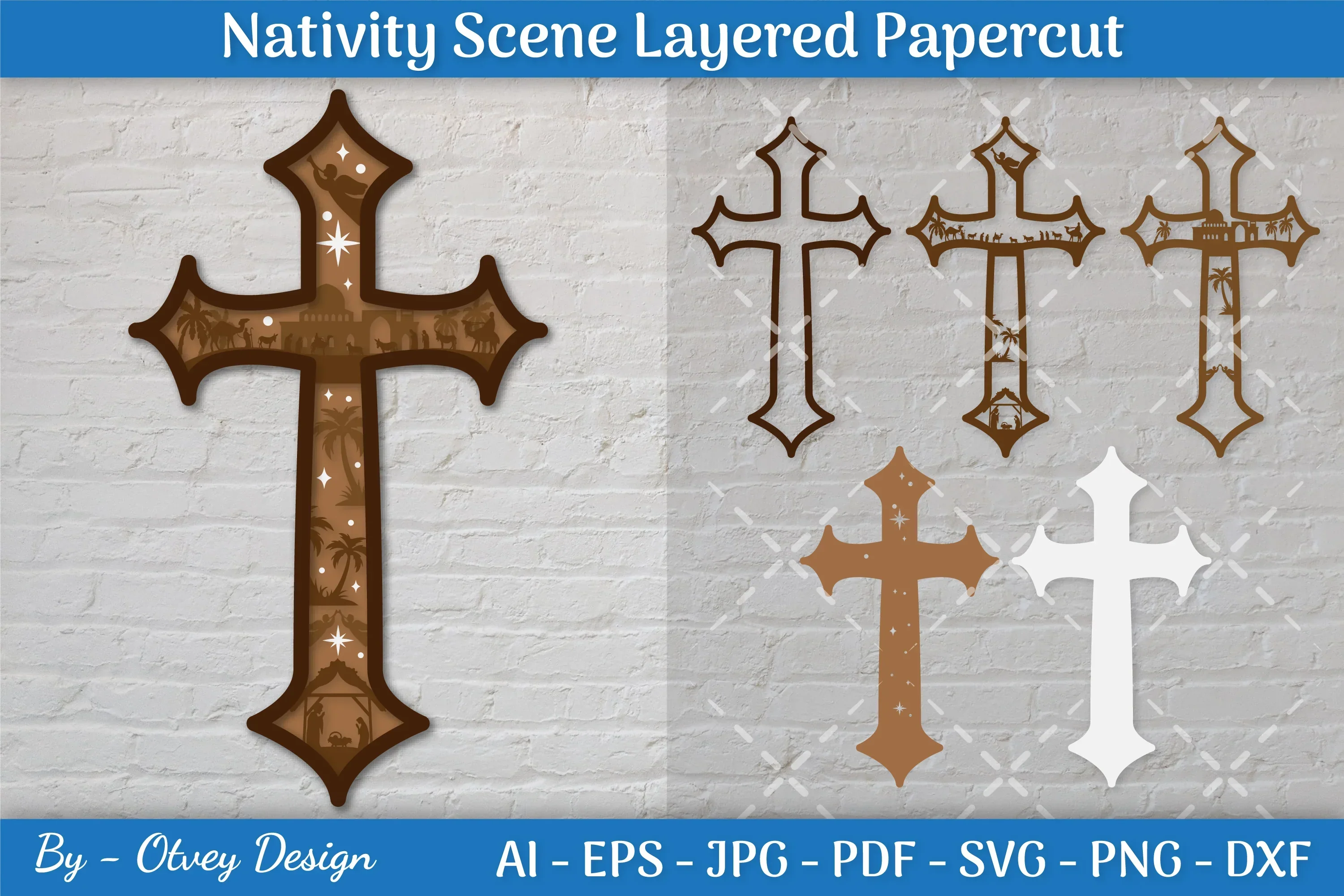 Christmas Nativity Scene Layered Papercut SVG Bundle