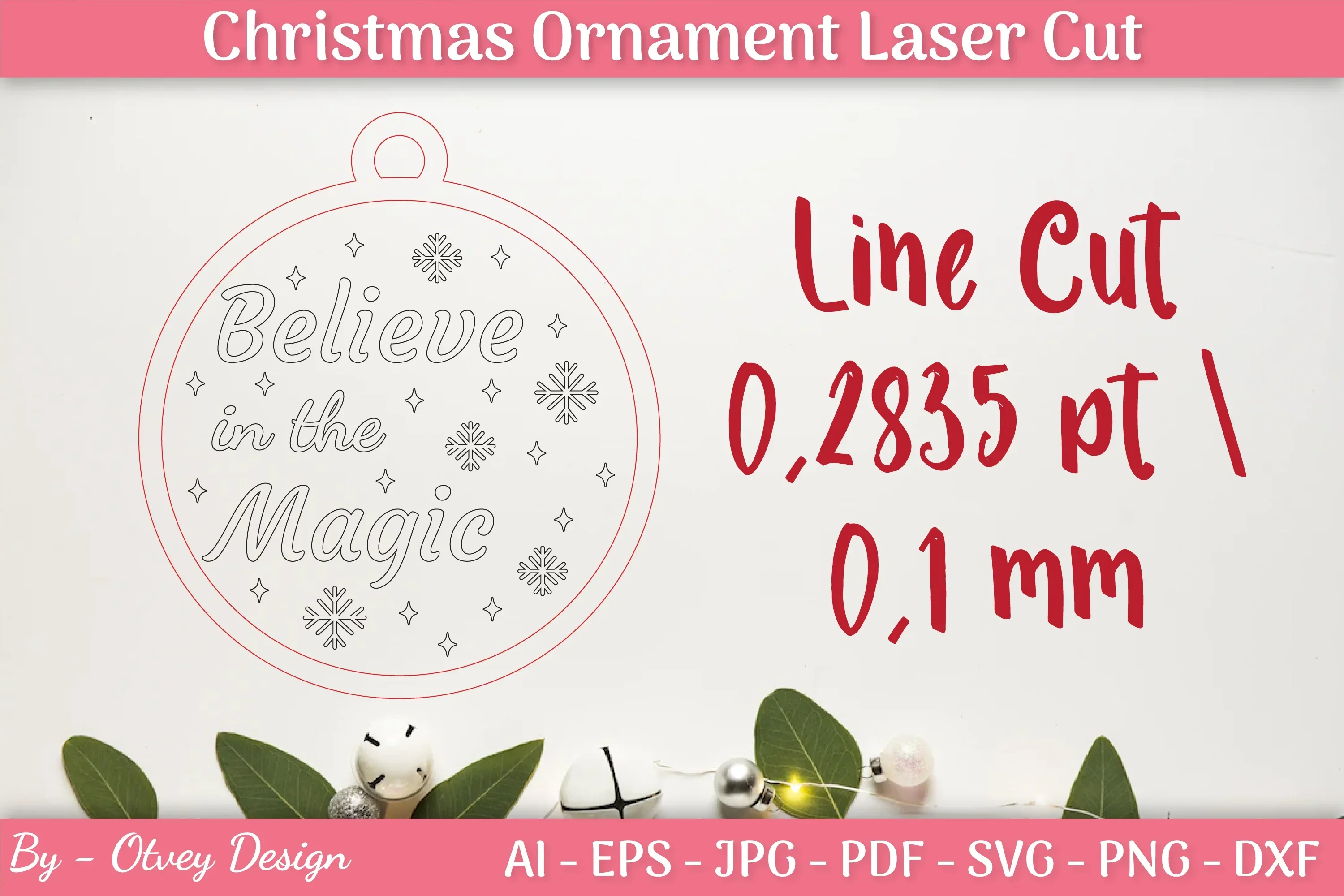 Christmas Ornament Laser Cut SVG Bundle - Image 2