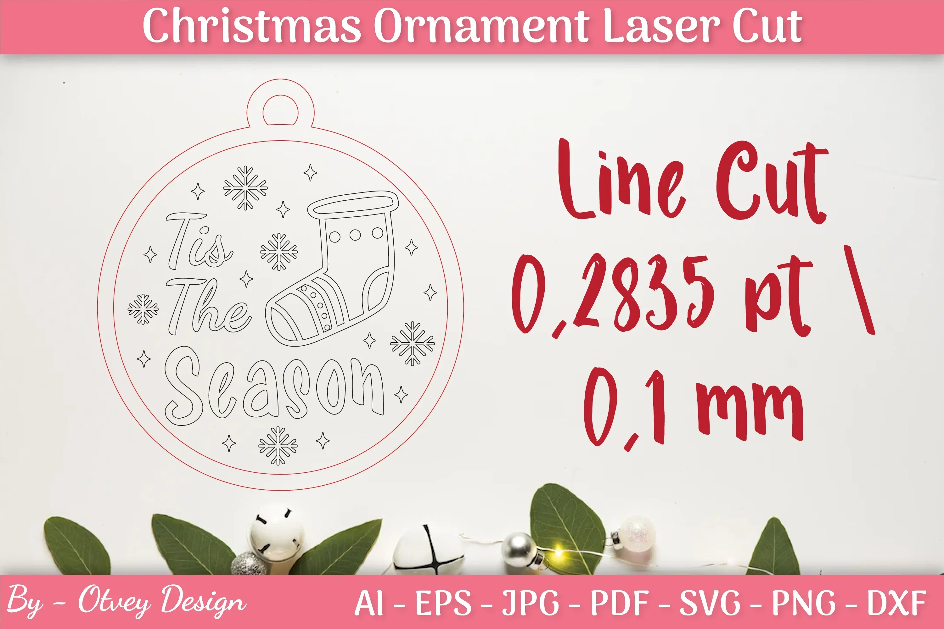 Christmas Ornament Laser Cut SVG Bundle - Image 2