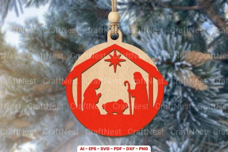 Christmas Ornament Laser Cut SVG Bundle